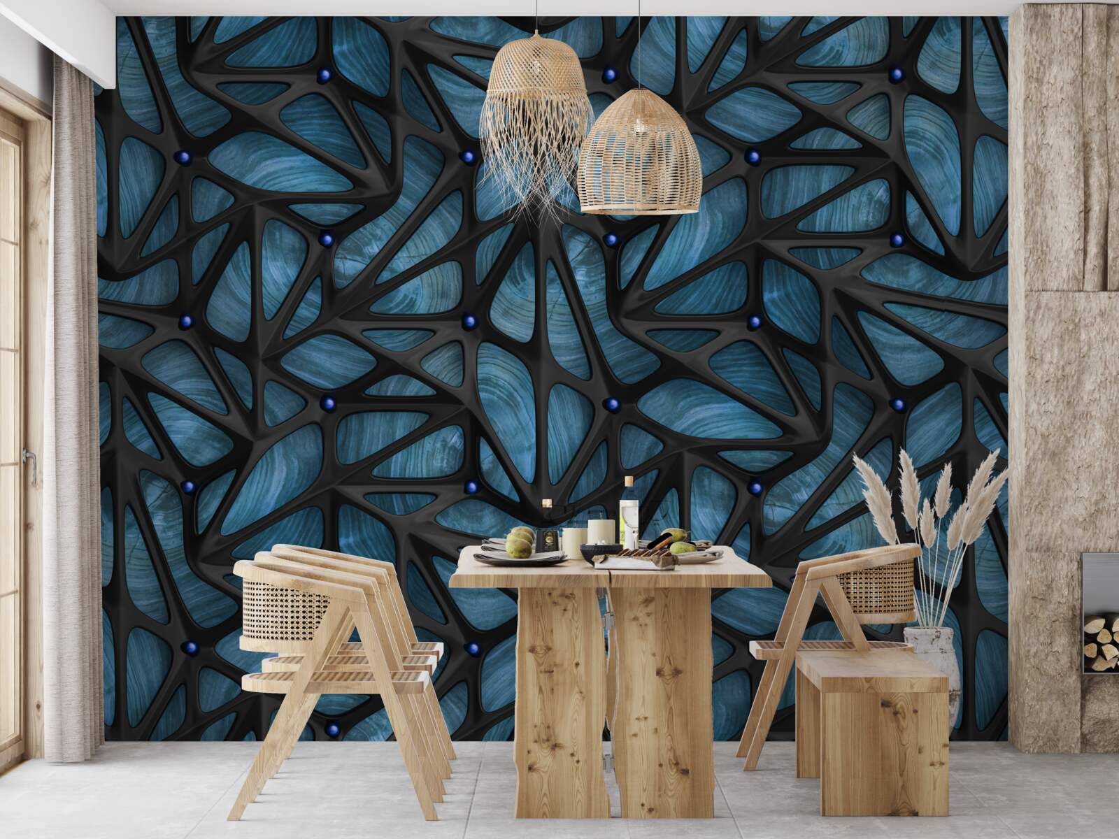 Фотошпалери Місячне світло освітлює нічний ліс, вкритий листям