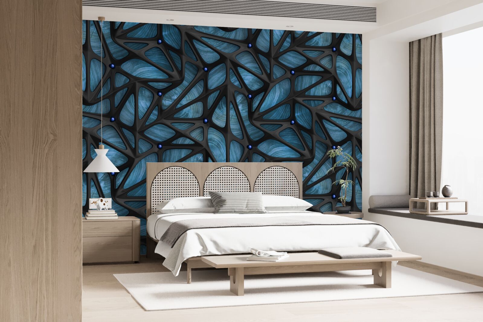 Фотошпалери Місячне світло освітлює нічний ліс, вкритий листям