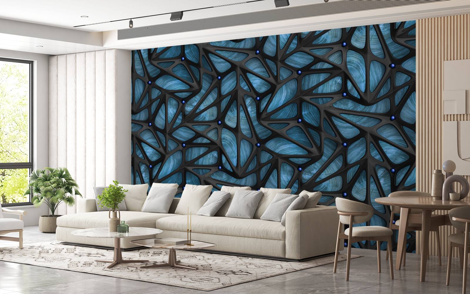 Фотошпалери Місячне світло освітлює нічний ліс, вкритий листям