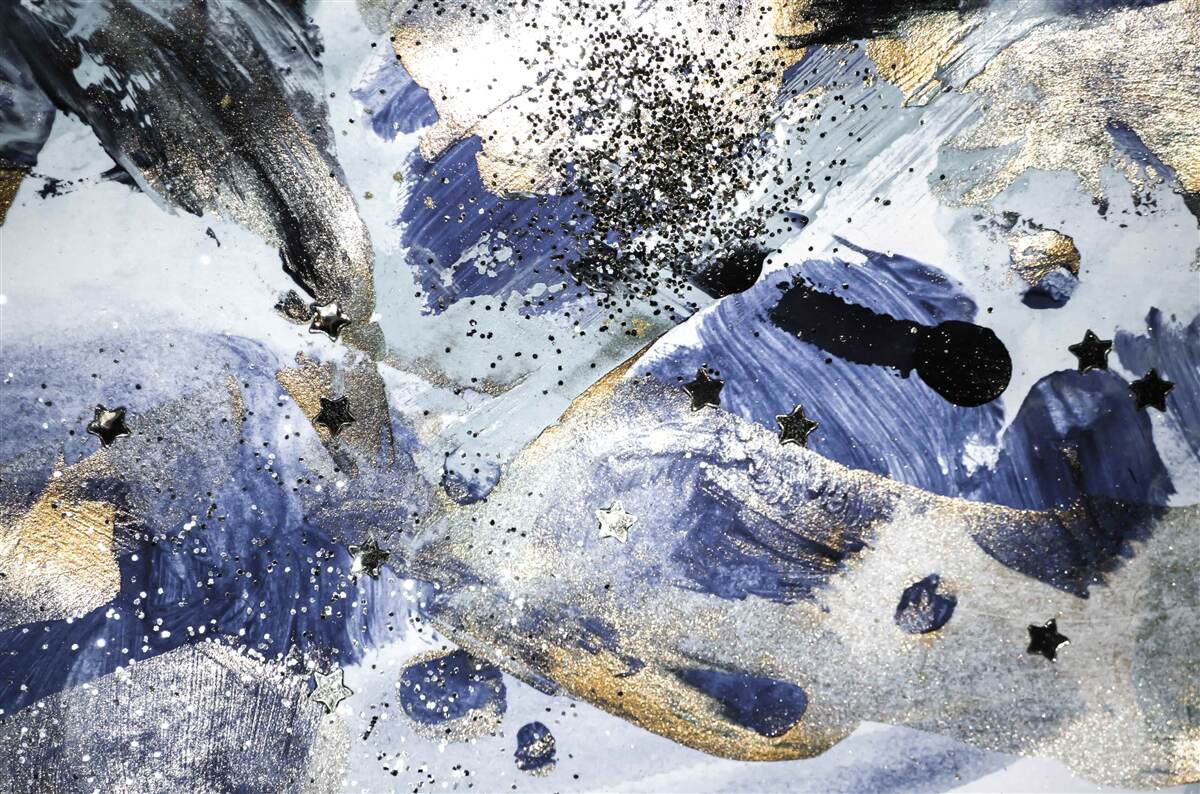 Фотошпалери відтінки золота та синього в абстрактному дизайні