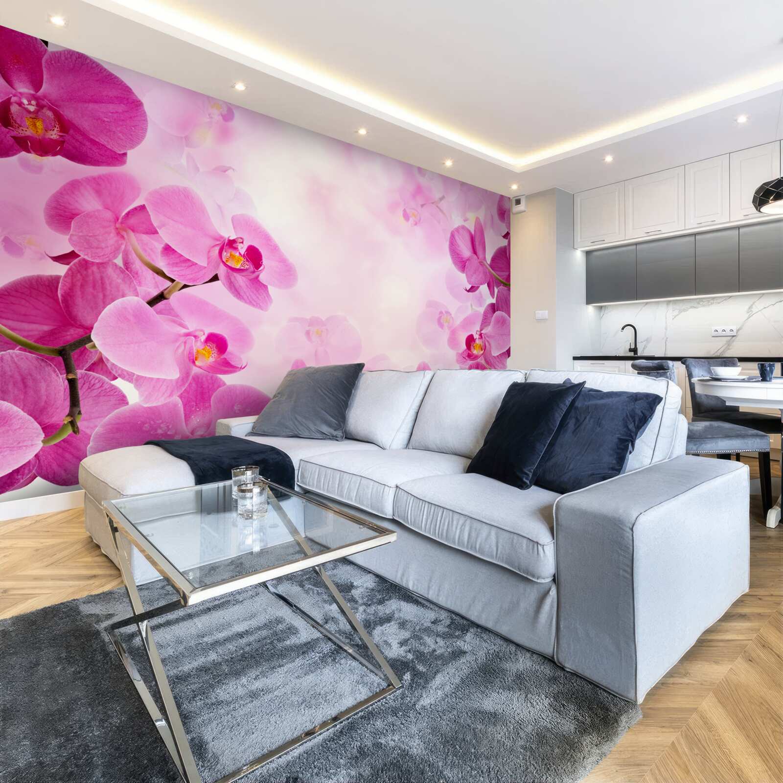 Фотошпалери бутони фіолетової орхідеї великі