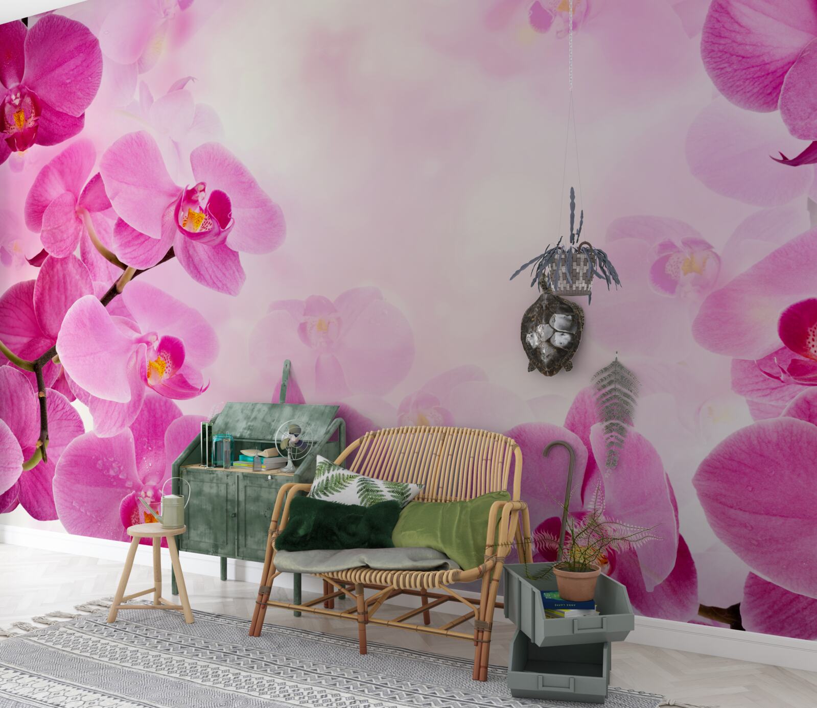 Фотошпалери бутони фіолетової орхідеї великі