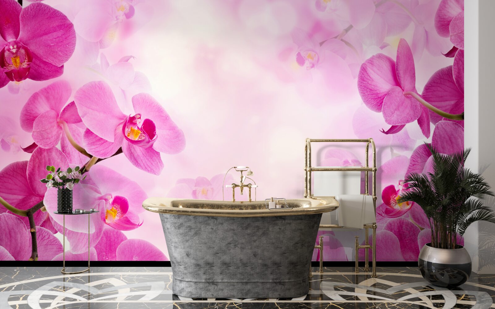 Фотошпалери бутони фіолетової орхідеї великі