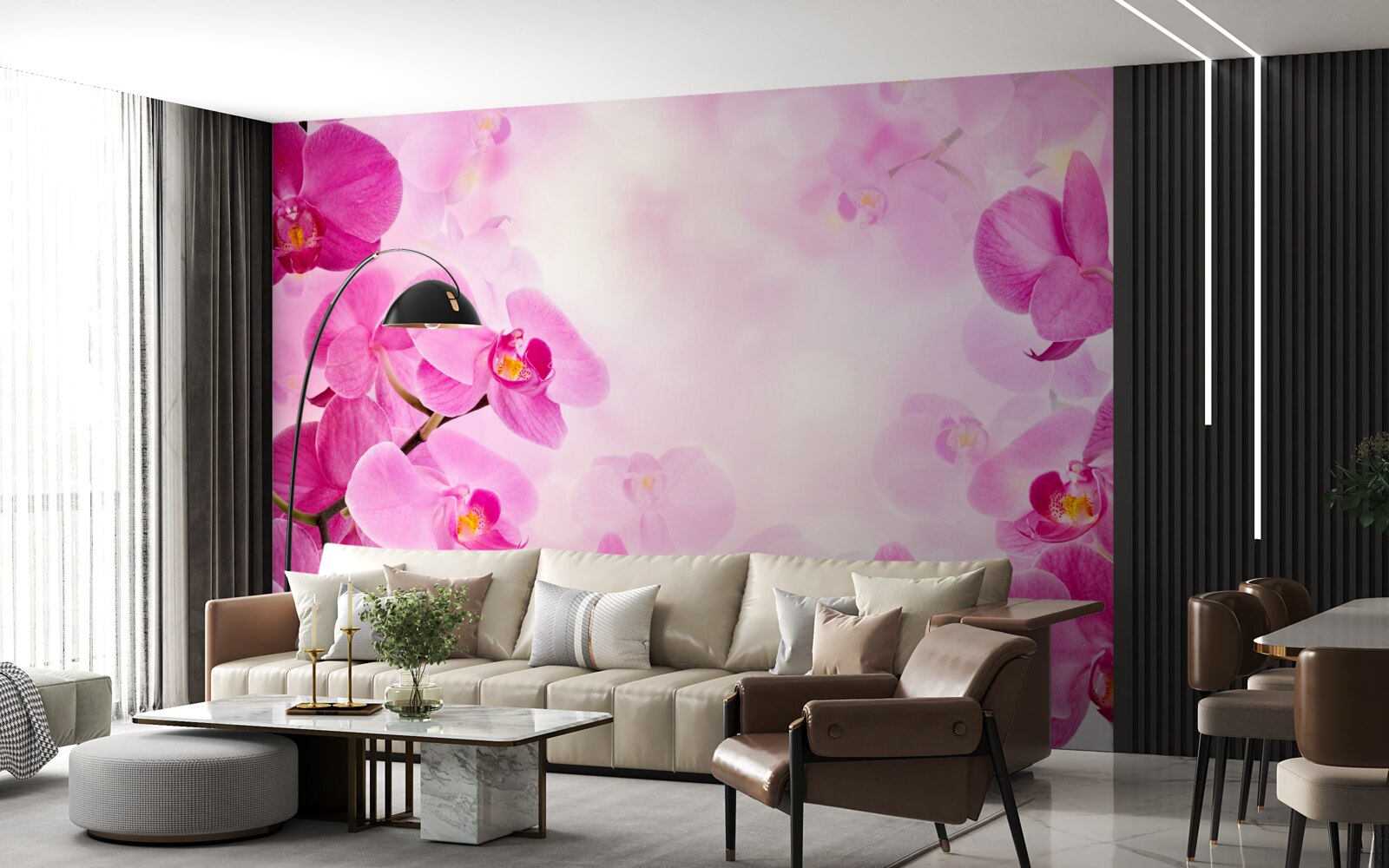 Фотошпалери бутони фіолетової орхідеї великі