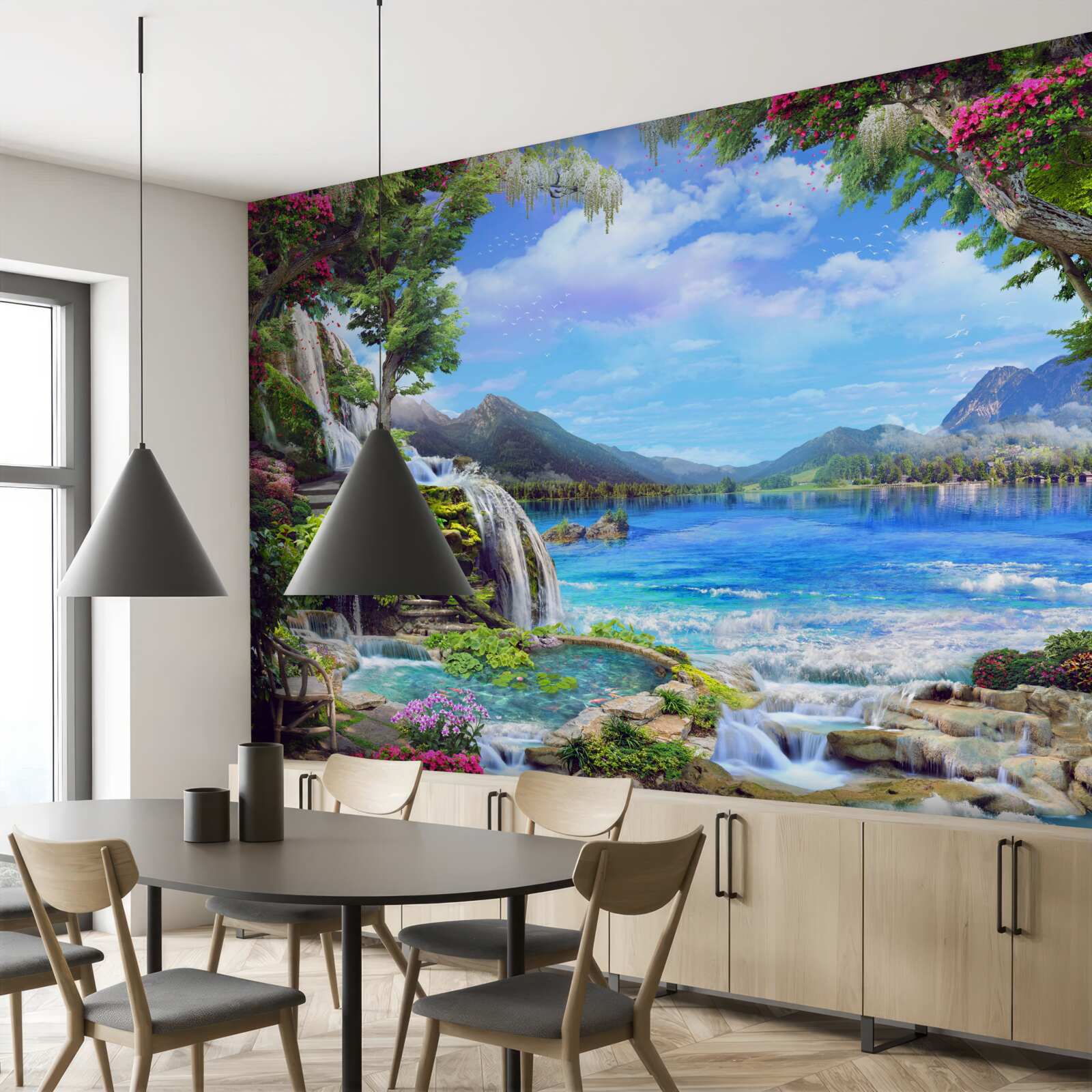 Фотошпалери оазис у горах