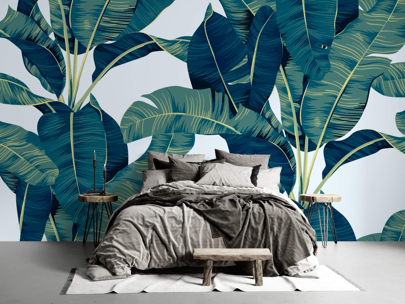 Фотошпалери темно-зелене листя папороті з вкрапленнями