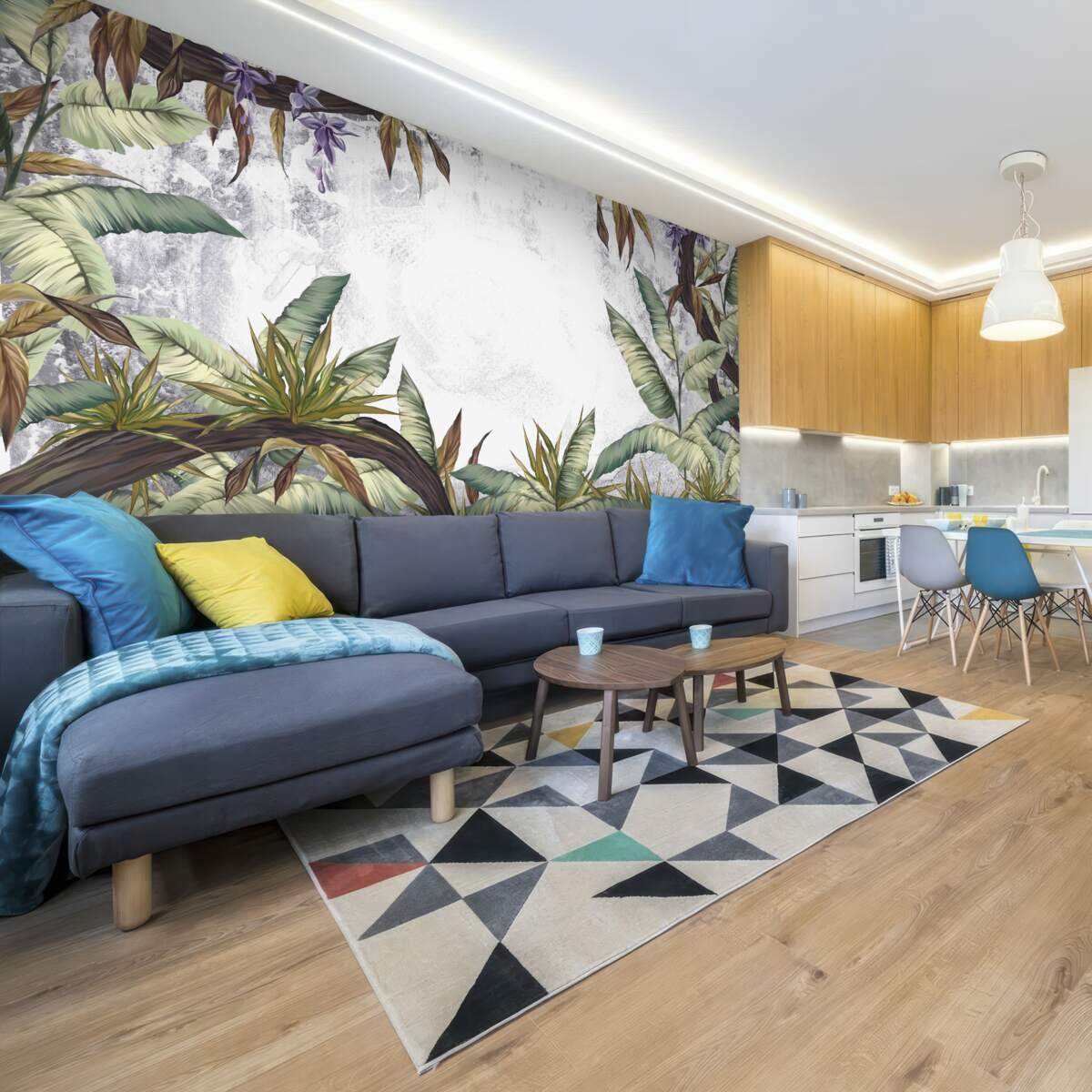 Фотошпалери листя тропічної флори зелене