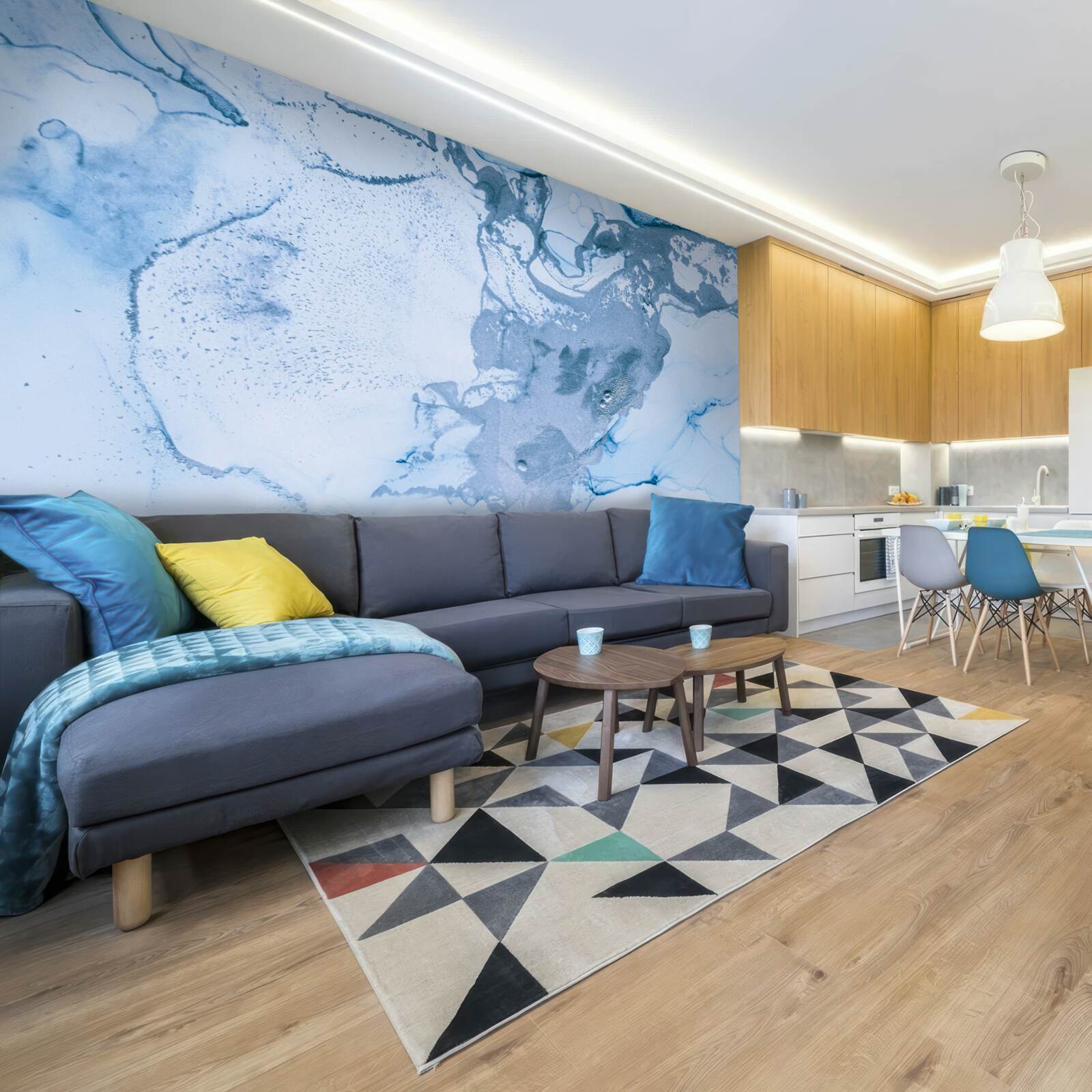 Фотошпалери поєднання бірюзових і блакитних морських хвиль