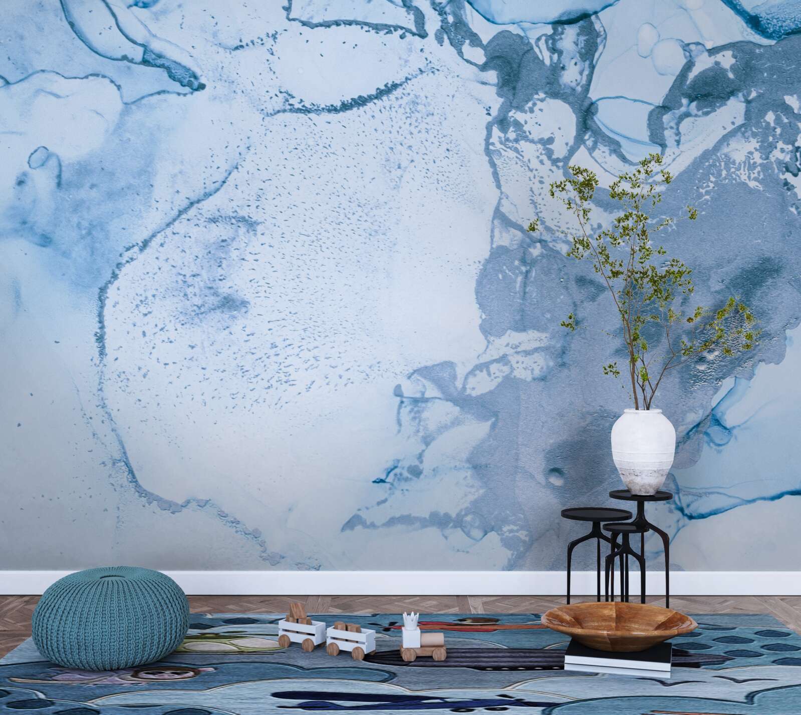 Фотошпалери поєднання бірюзових і блакитних морських хвиль