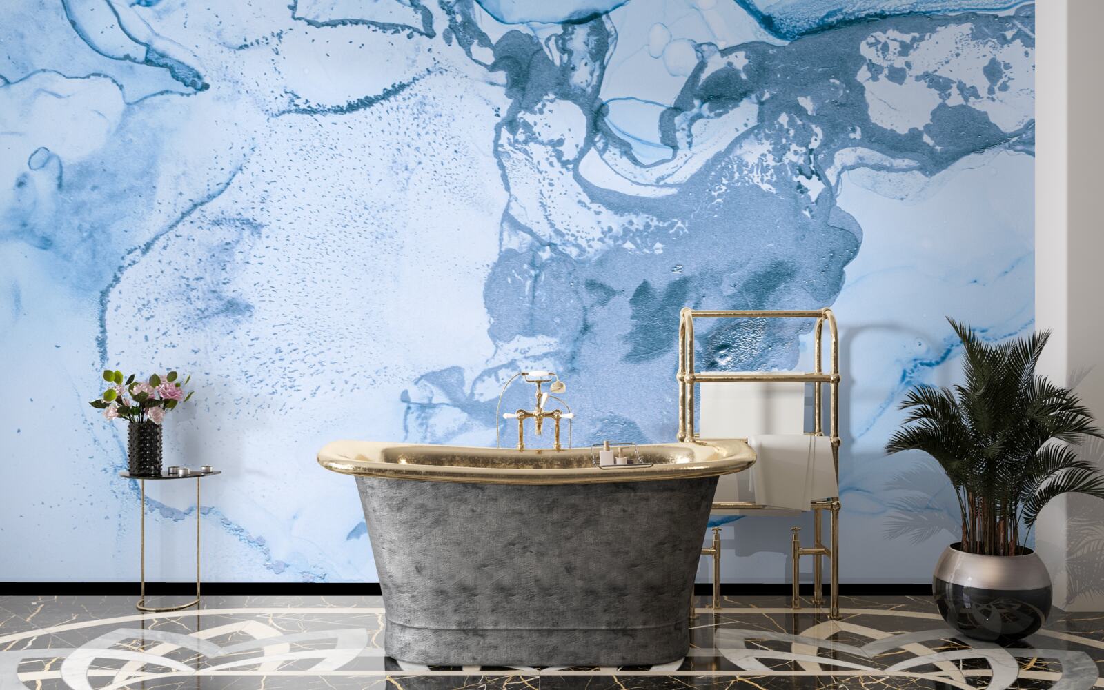 Фотошпалери поєднання бірюзових і блакитних морських хвиль