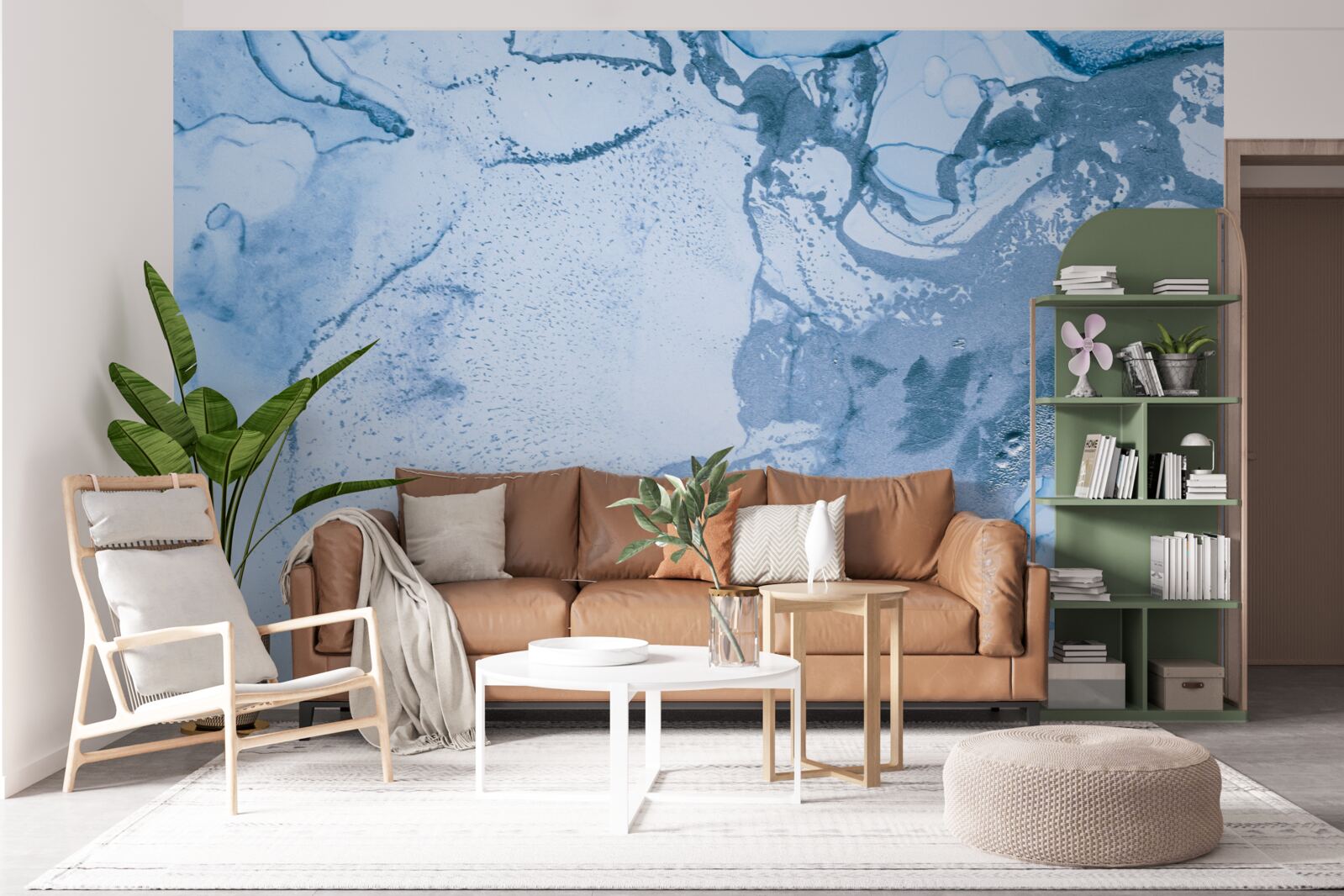 Фотошпалери поєднання бірюзових і блакитних морських хвиль