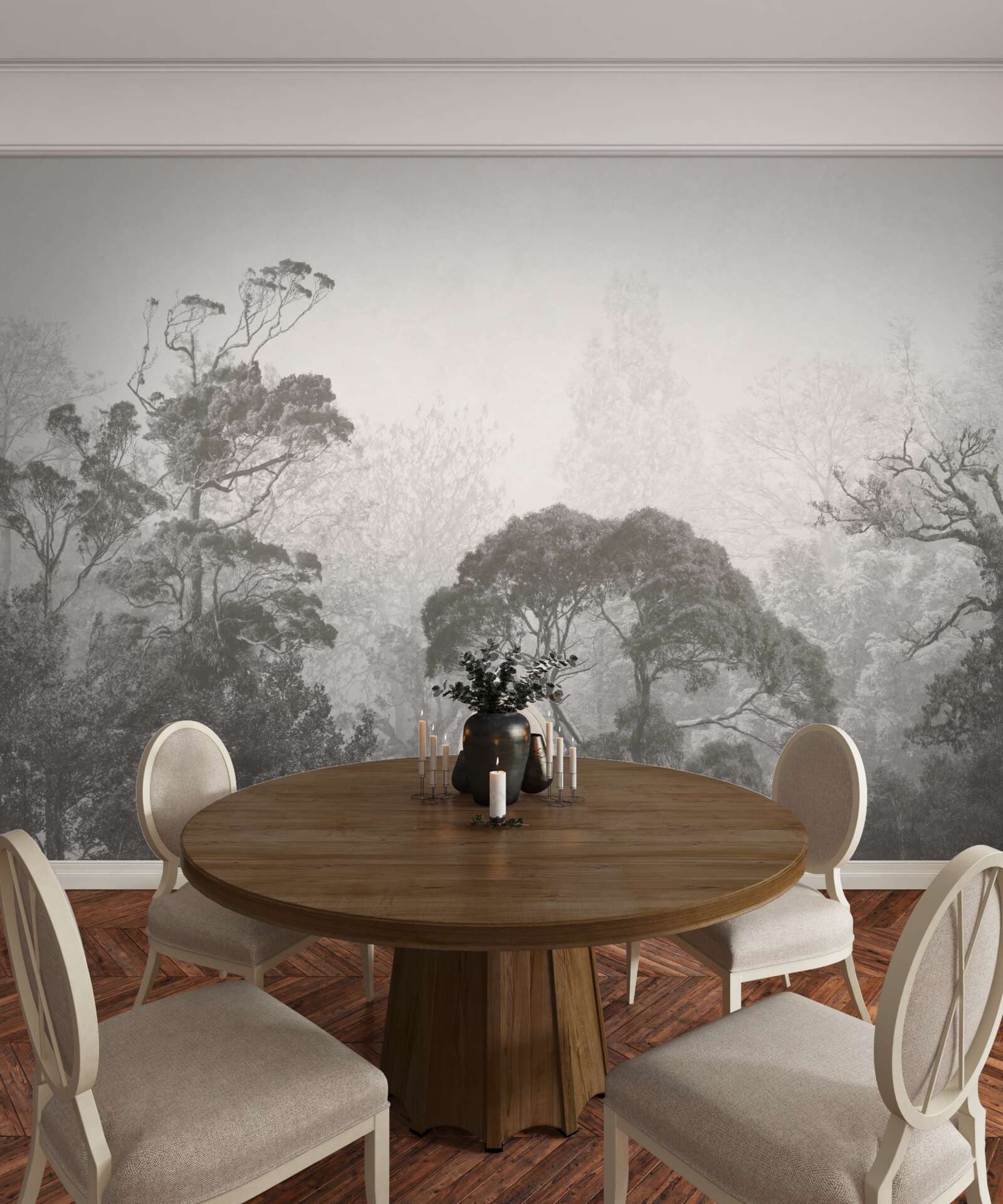 Фотошпалери туман огортає верхівки тропічних дерев