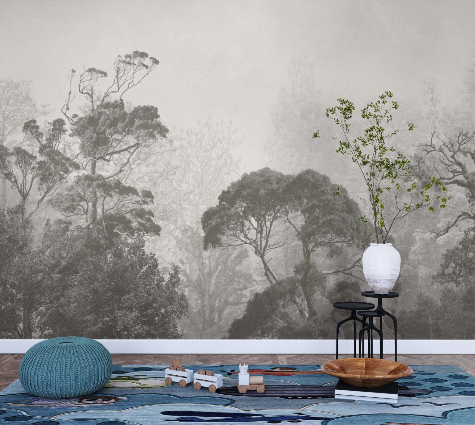 Фотошпалери туман огортає верхівки тропічних дерев