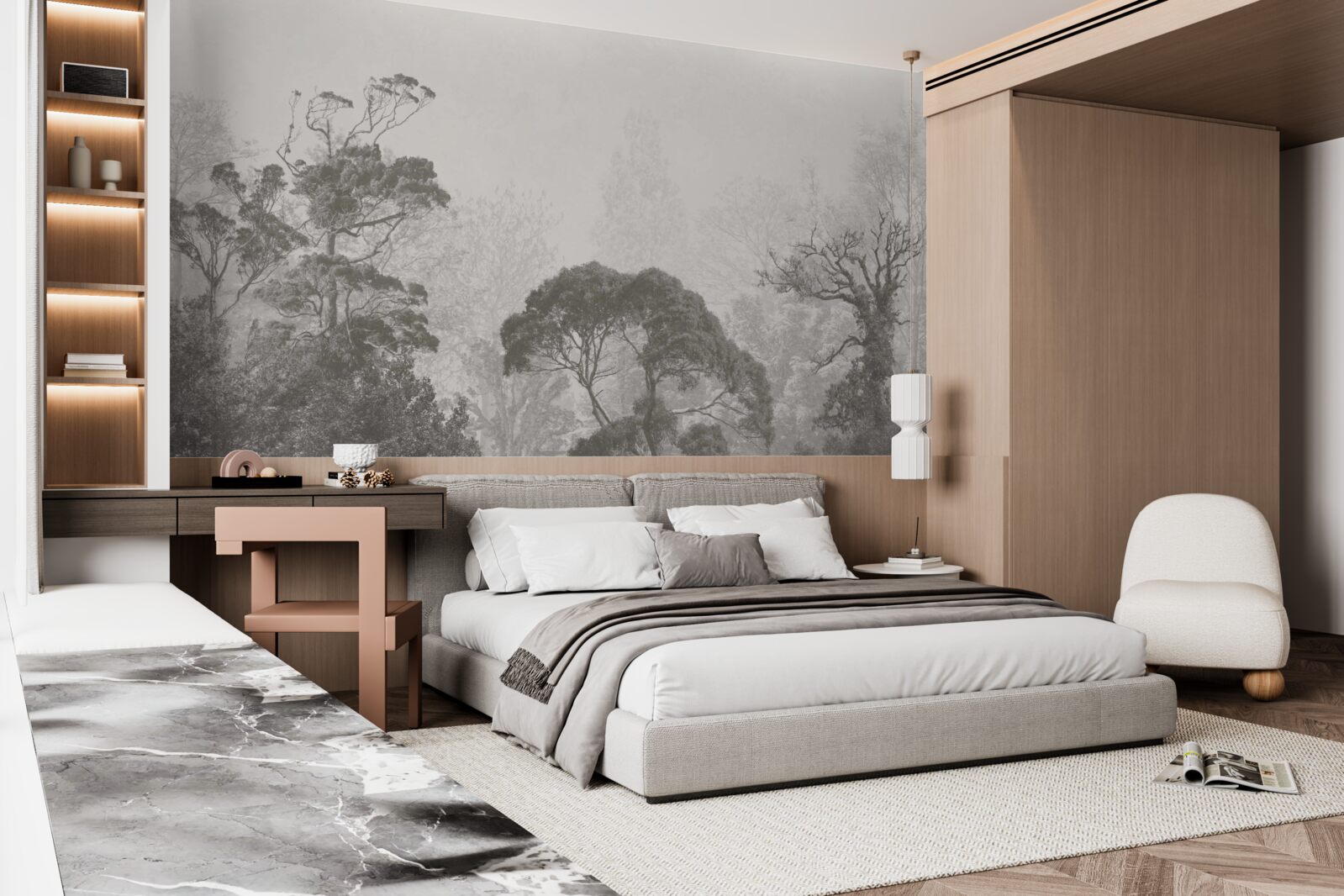 Фотошпалери туман огортає верхівки тропічних дерев