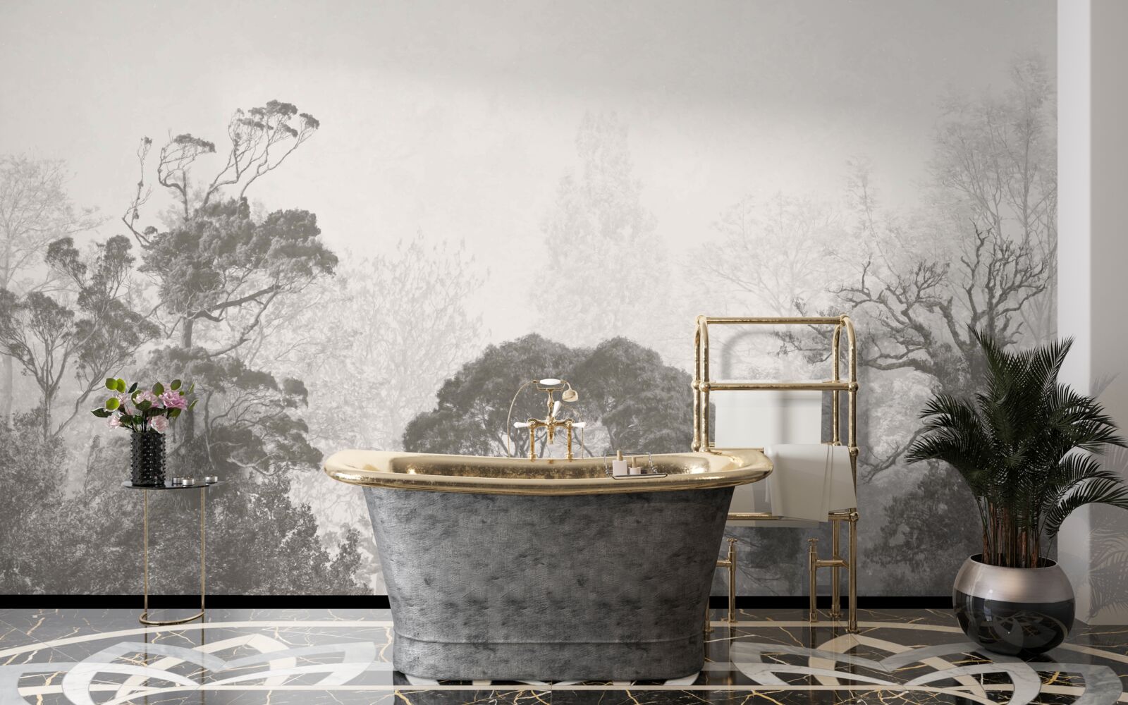 Фотошпалери туман огортає верхівки тропічних дерев