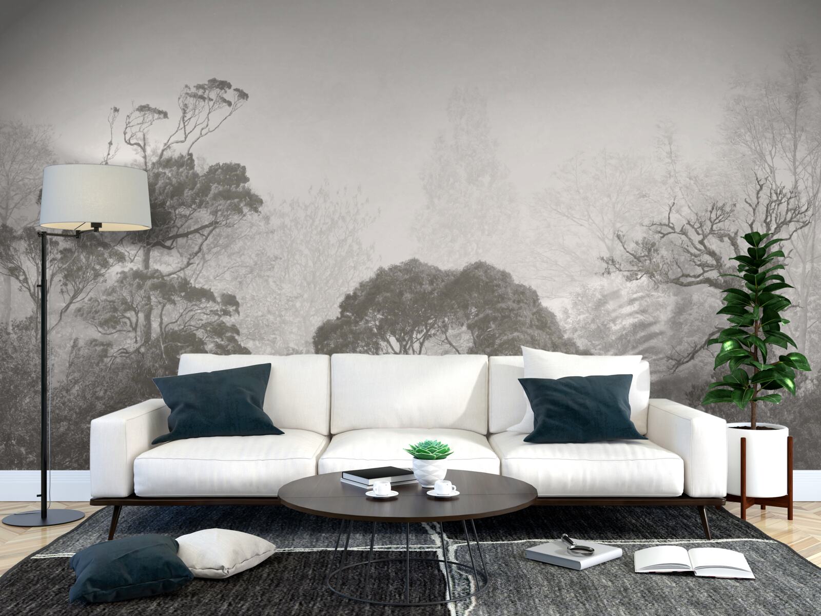 Фотошпалери туман огортає верхівки тропічних дерев