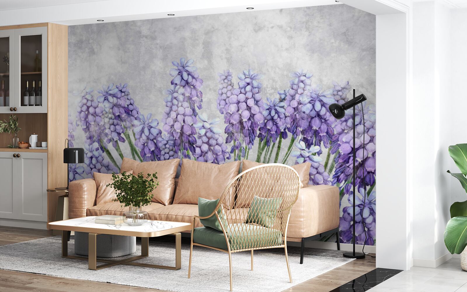 Фотошпалери Луг прекрасних фіолетових квітів