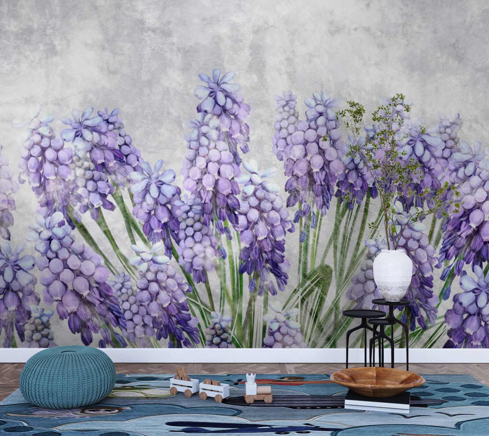 Фотошпалери Луг прекрасних фіолетових квітів