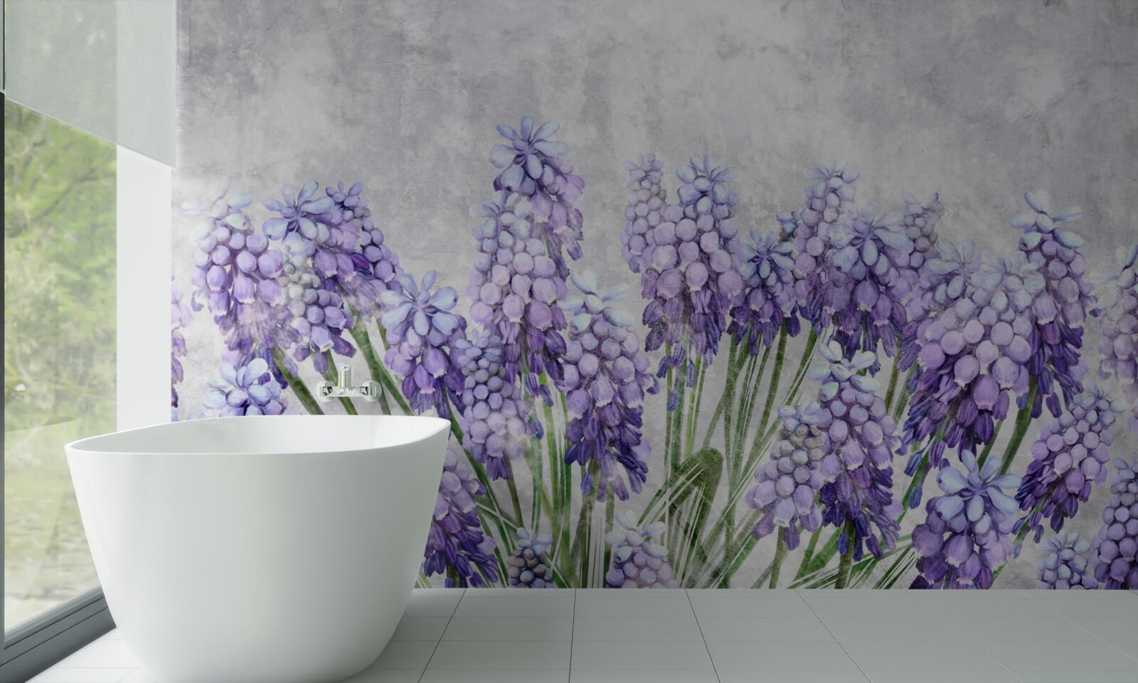 Фотошпалери Луг прекрасних фіолетових квітів