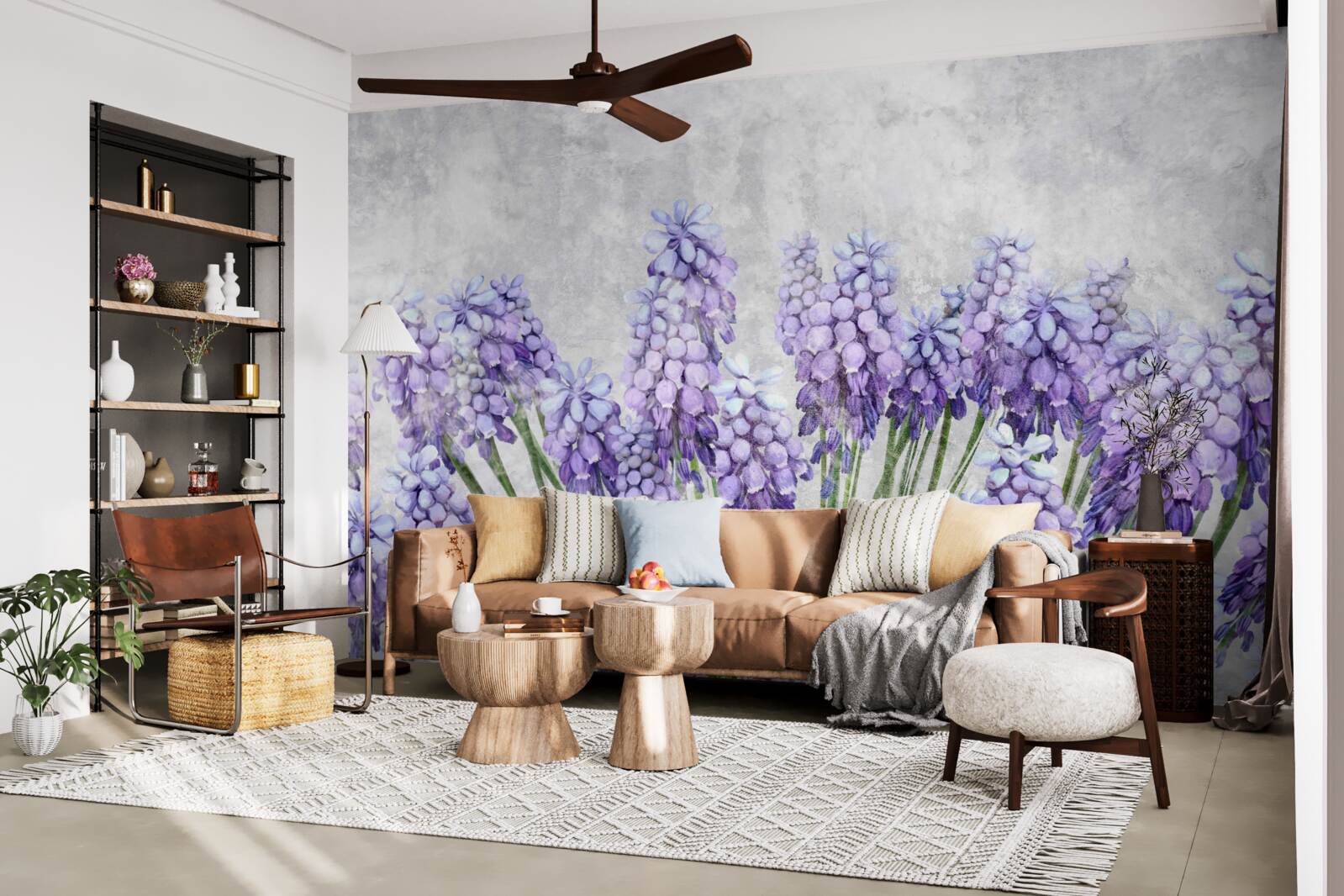 Фотошпалери Луг прекрасних фіолетових квітів