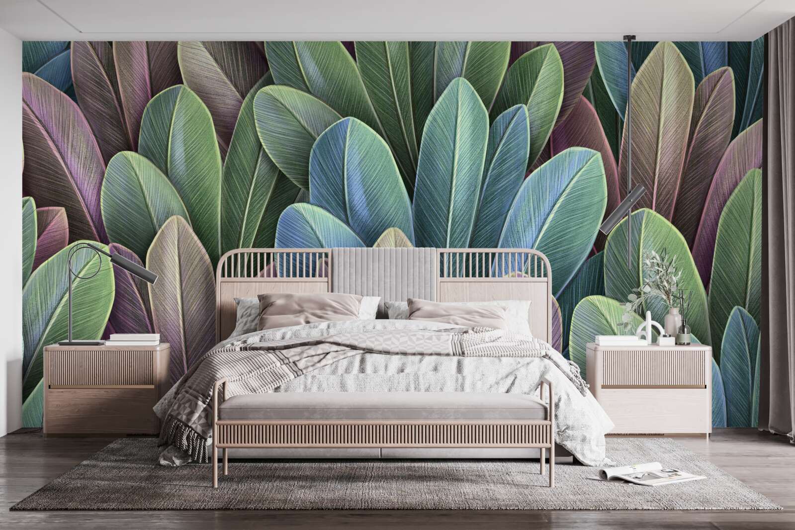 Фотошпалери тонкощі кольорового спектру осіннього лісового листя