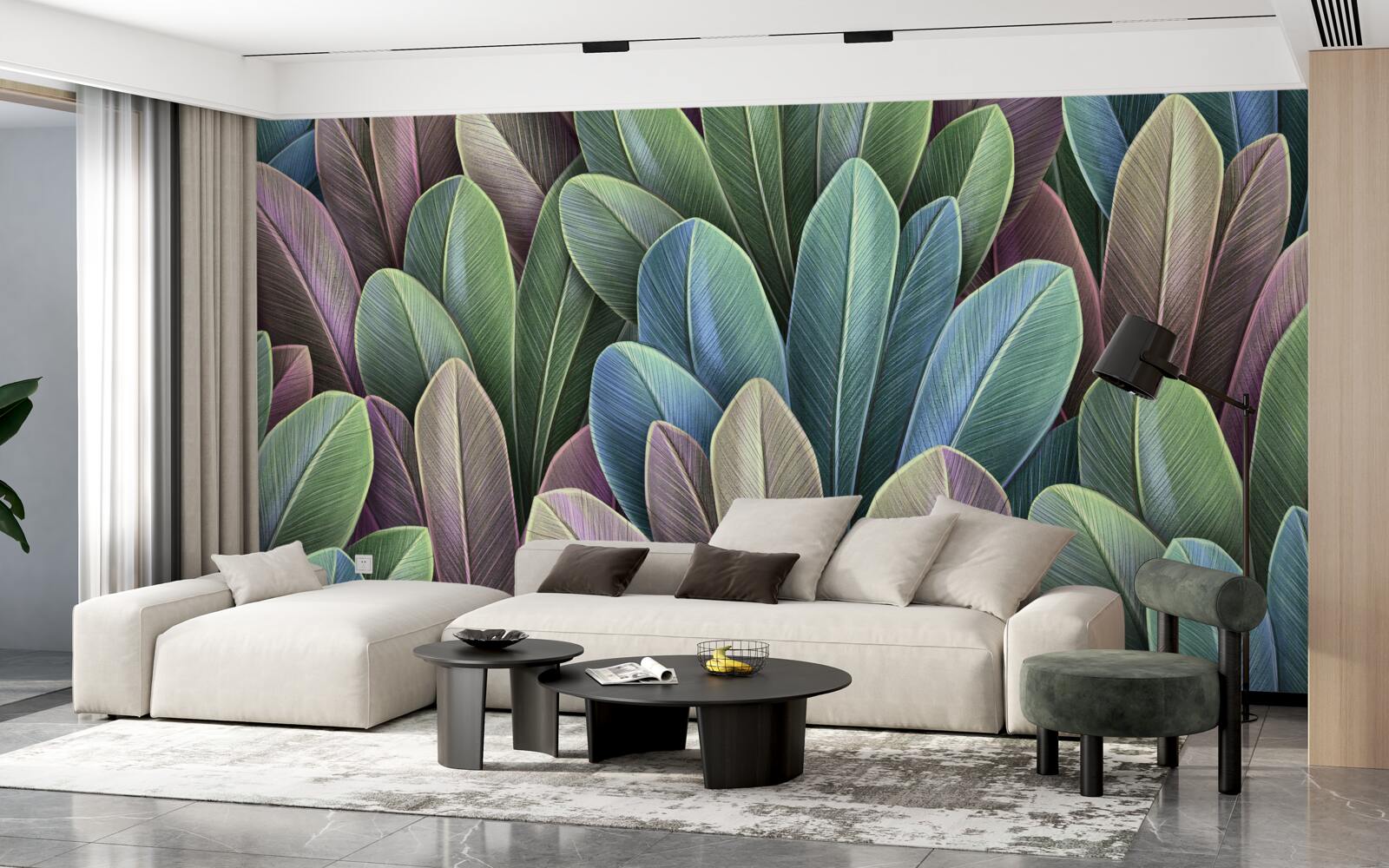 Фотошпалери тонкощі кольорового спектру осіннього лісового листя