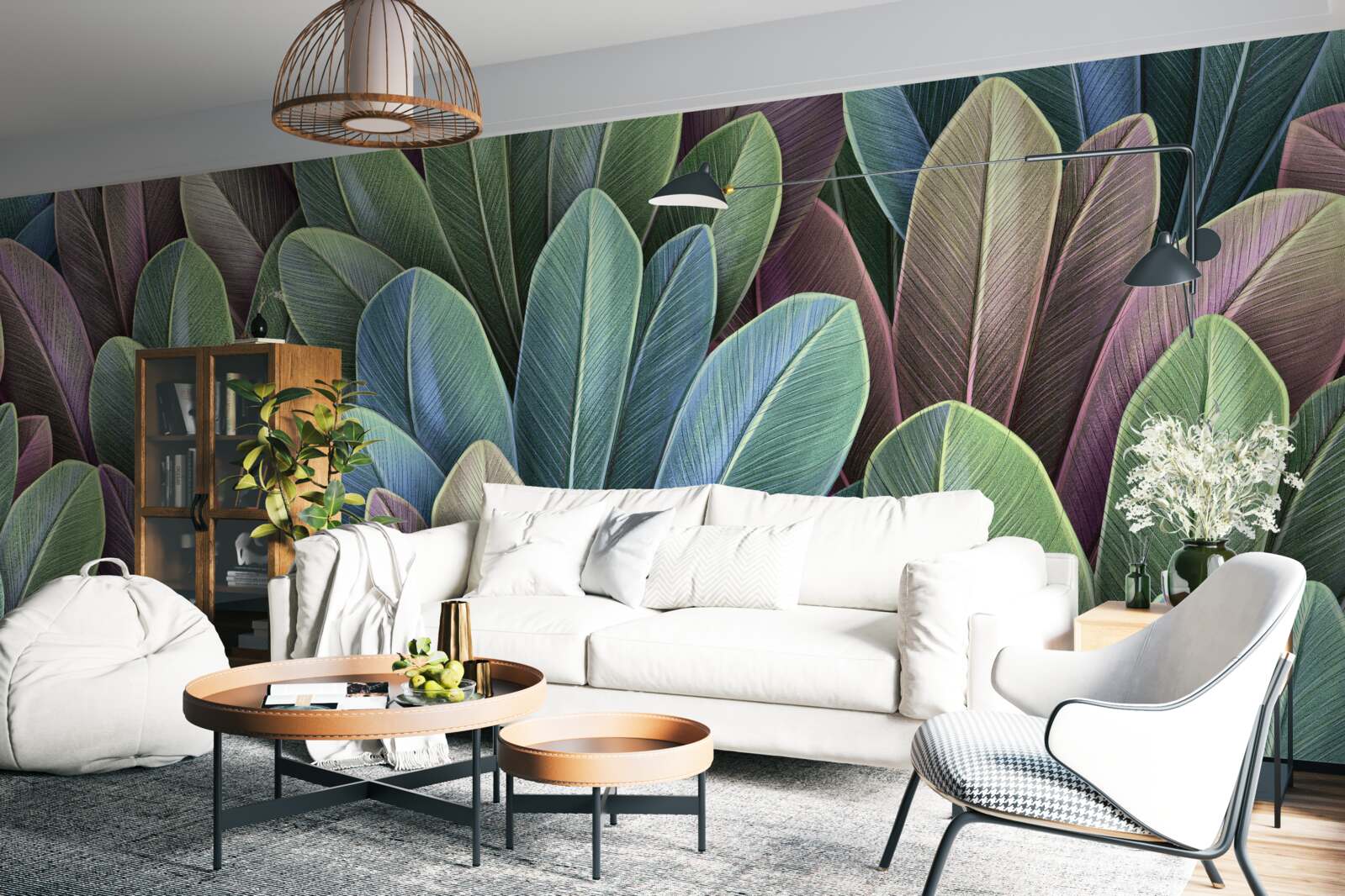 Фотошпалери тонкощі кольорового спектру осіннього лісового листя