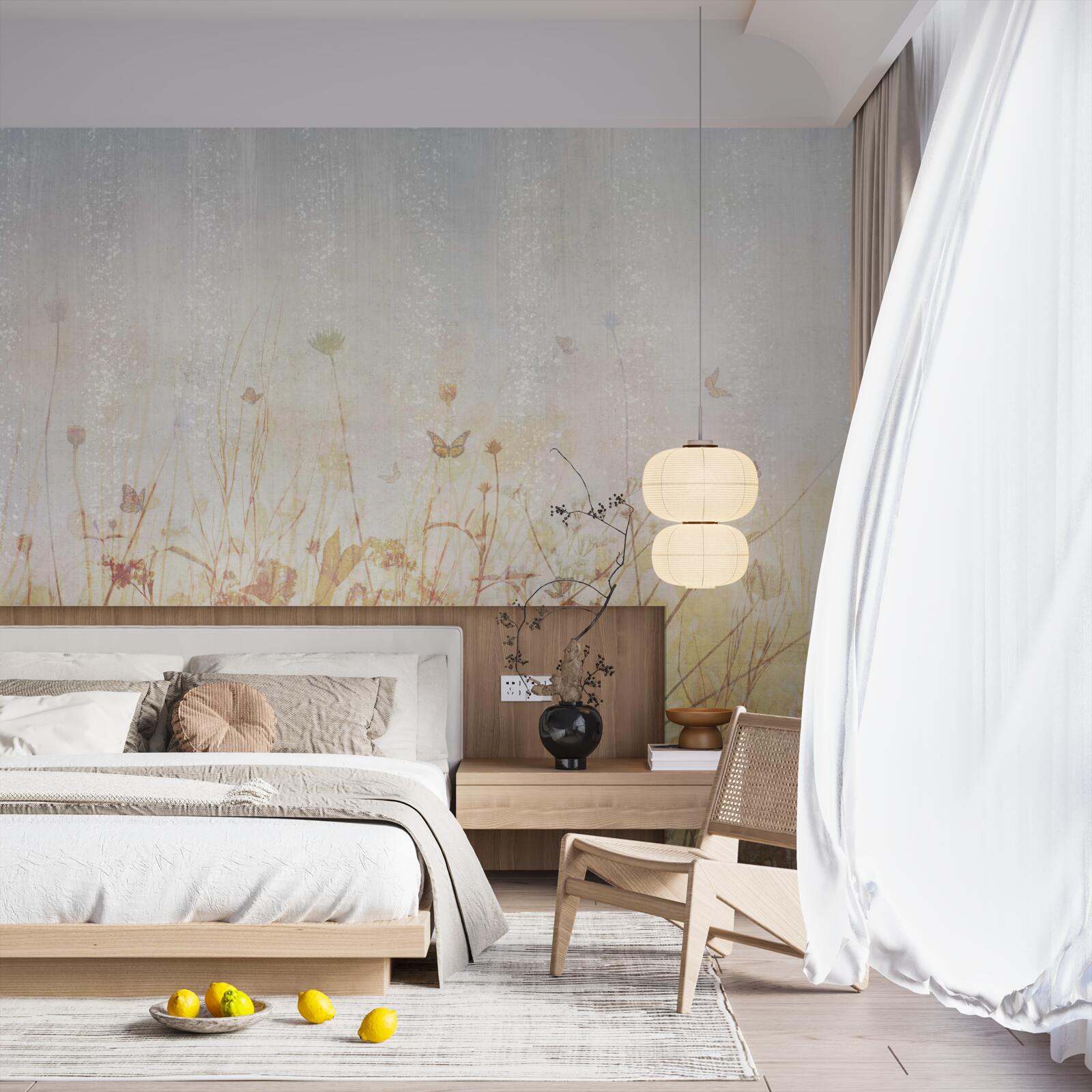 Фотошпалери осіннє поле, всіяне луговими квітами