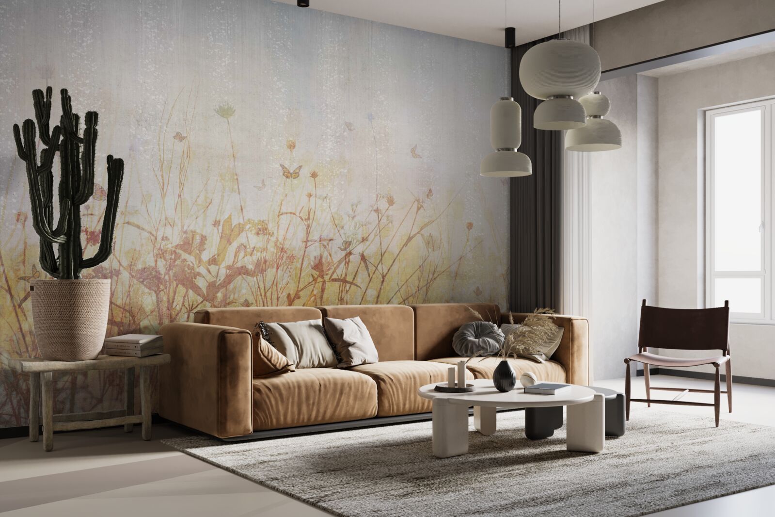 Фотошпалери осіннє поле, всіяне луговими квітами