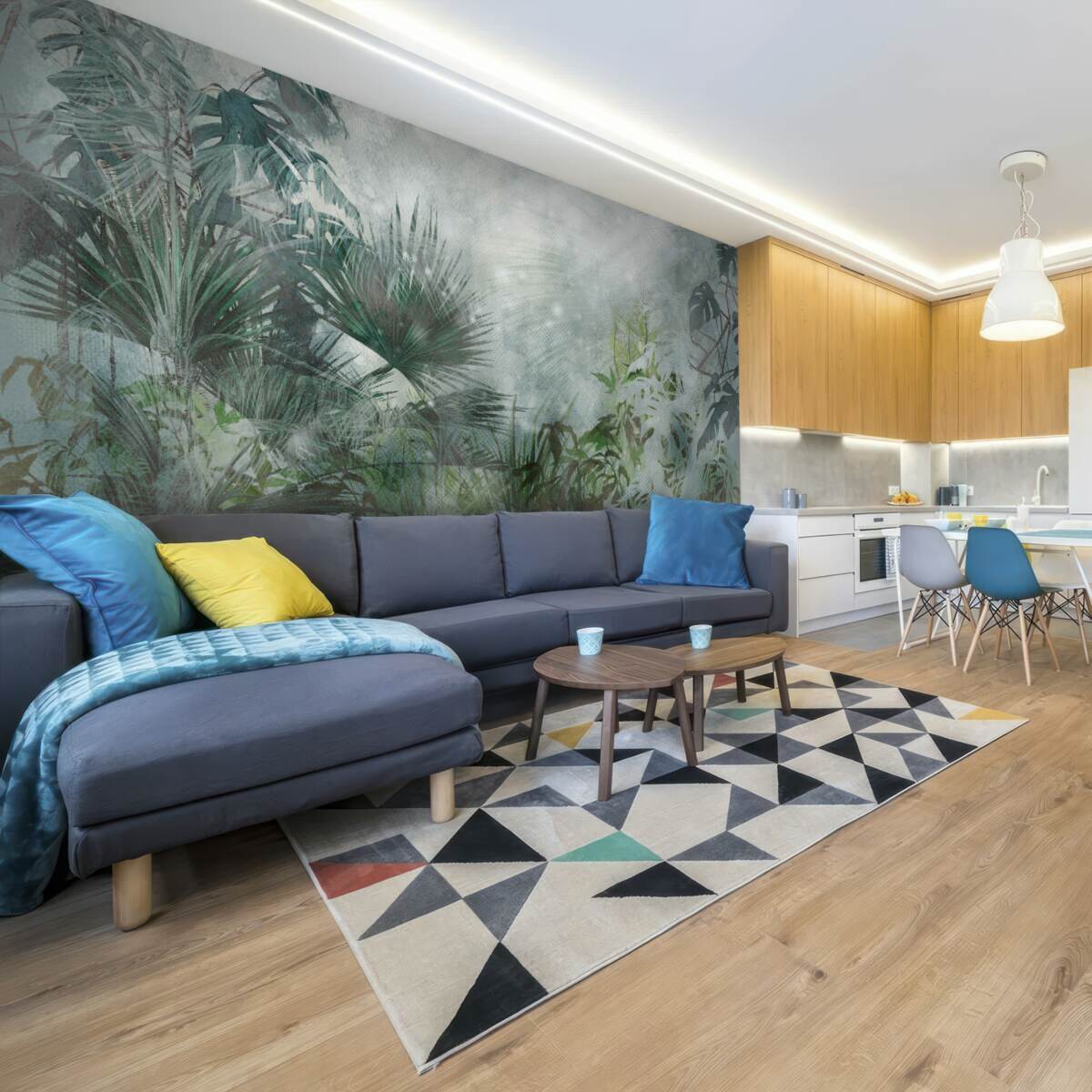 Фотошпалери тропічний ранок на воді, оповитій туманом