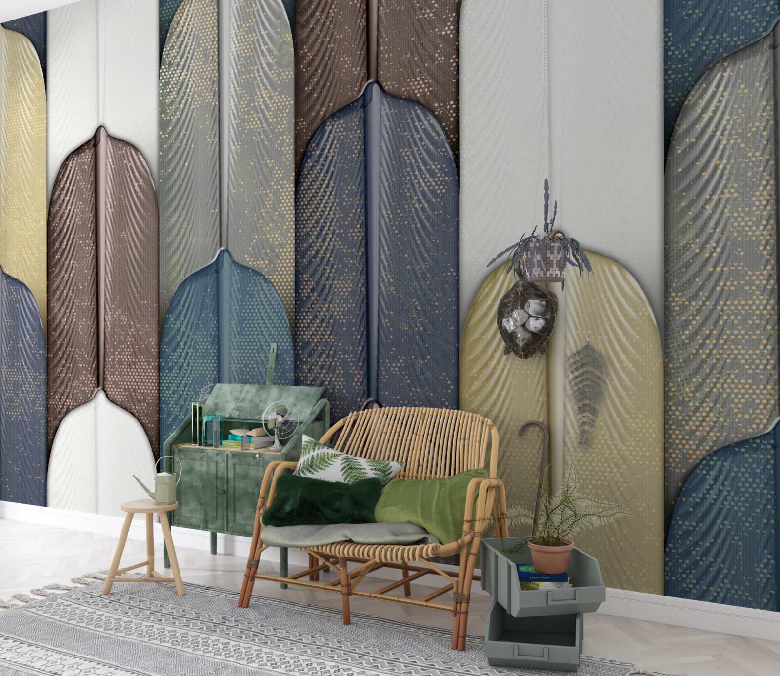 Фотошпалери ліс, всипаний осіннім листям