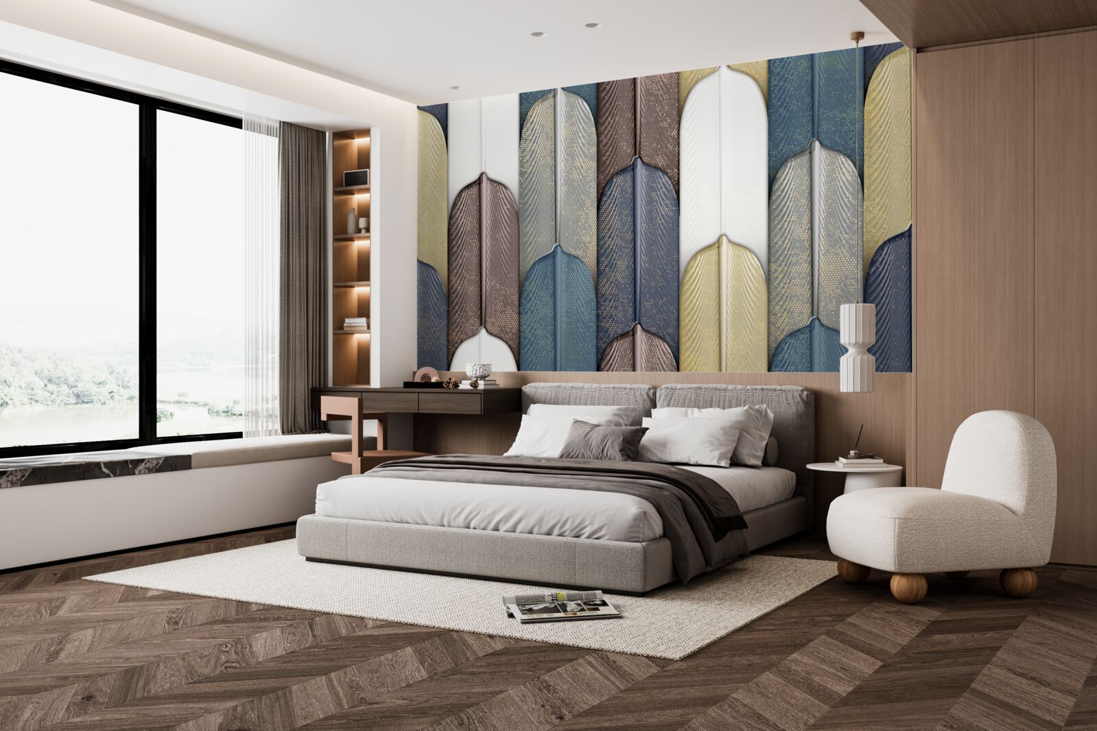 Фотошпалери ліс, всипаний осіннім листям