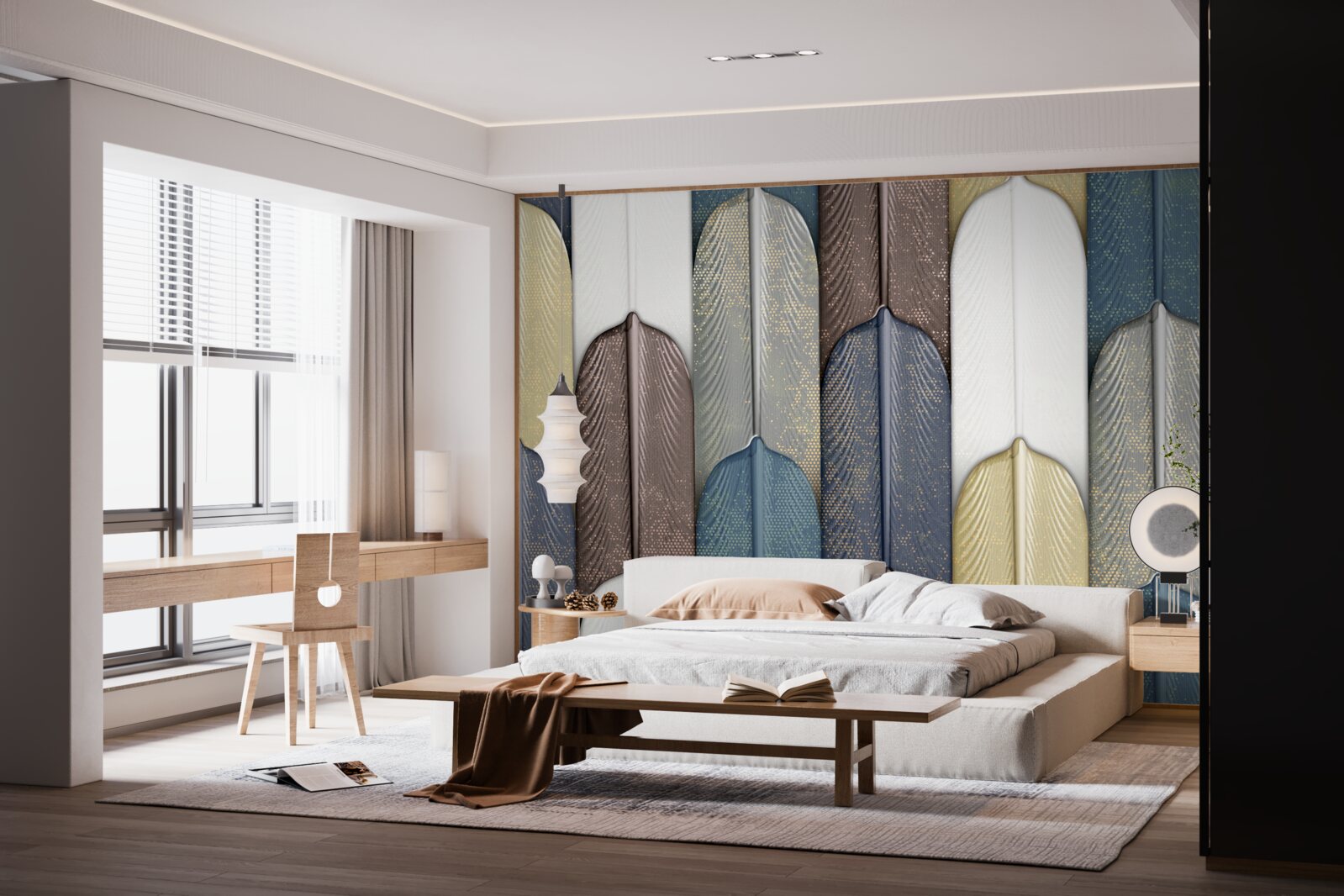 Фотошпалери ліс, всипаний осіннім листям