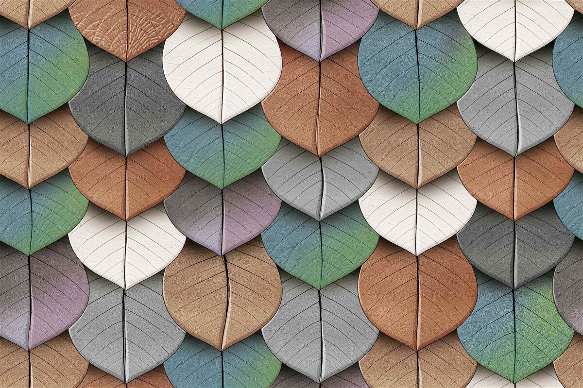 Фотошпалери осіння абстракція листя та квітів