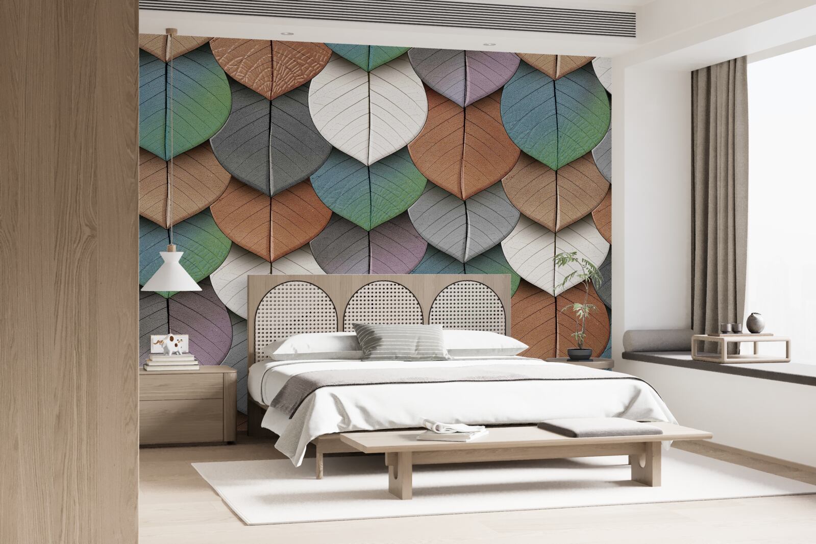 Фотошпалери осіння абстракція листя та квітів