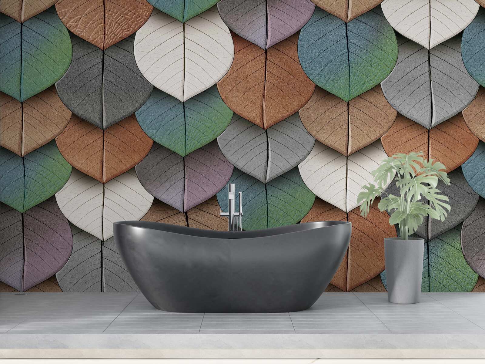 Фотошпалери осіння абстракція листя та квітів