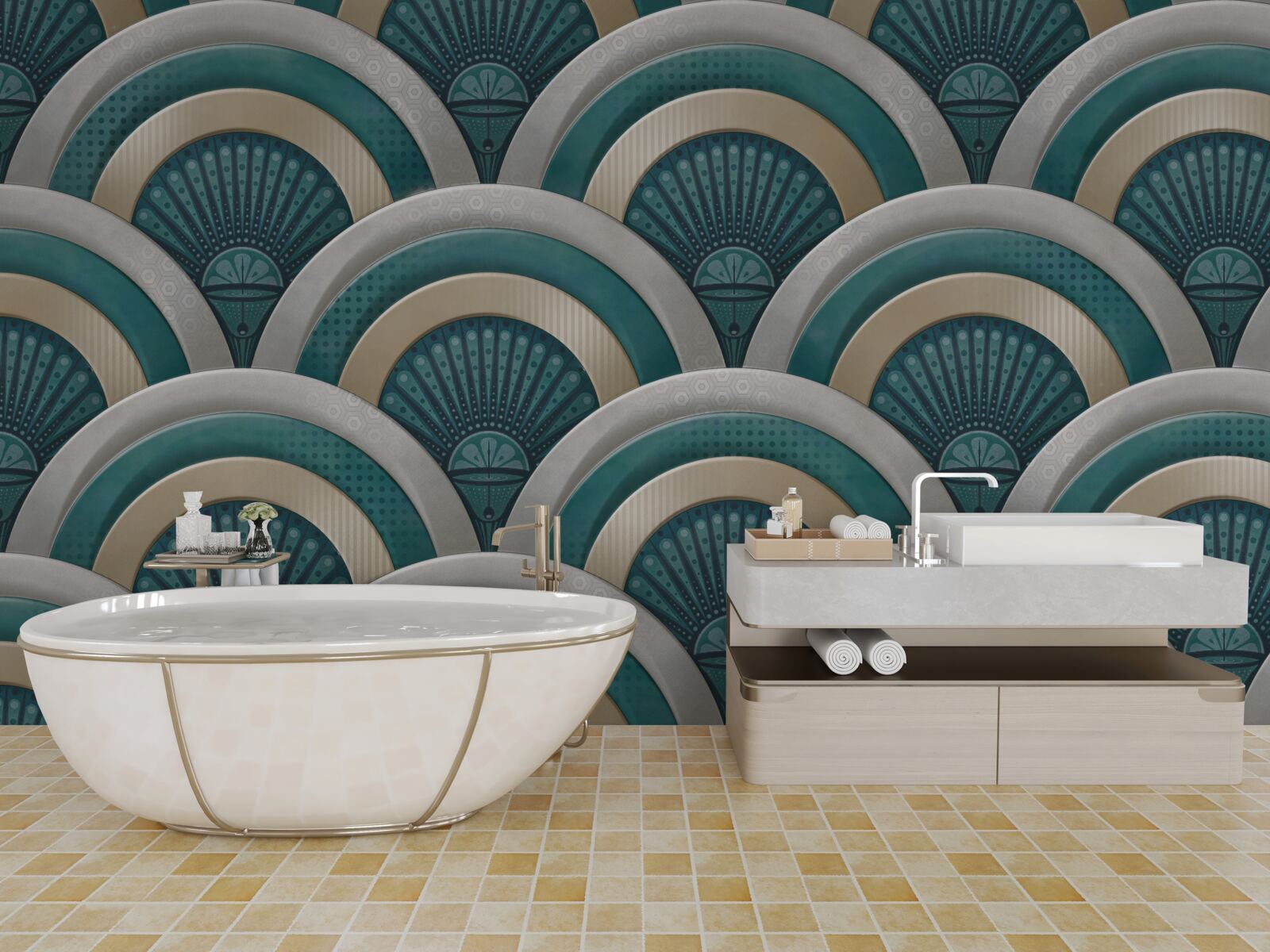 Фотошпалери абстракція гучних морських хвиль