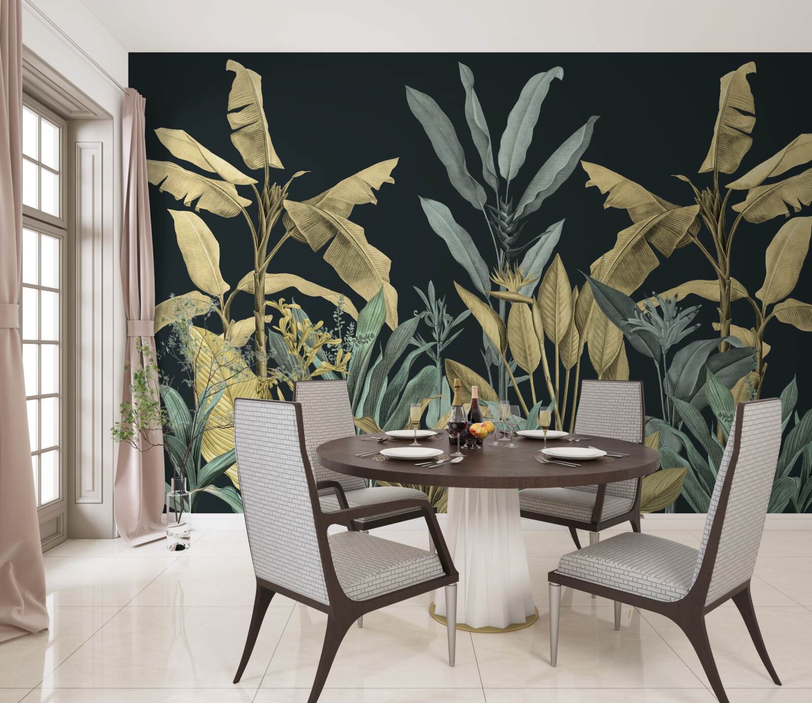 Фотошпалери насичені відтінки тропічних рослин