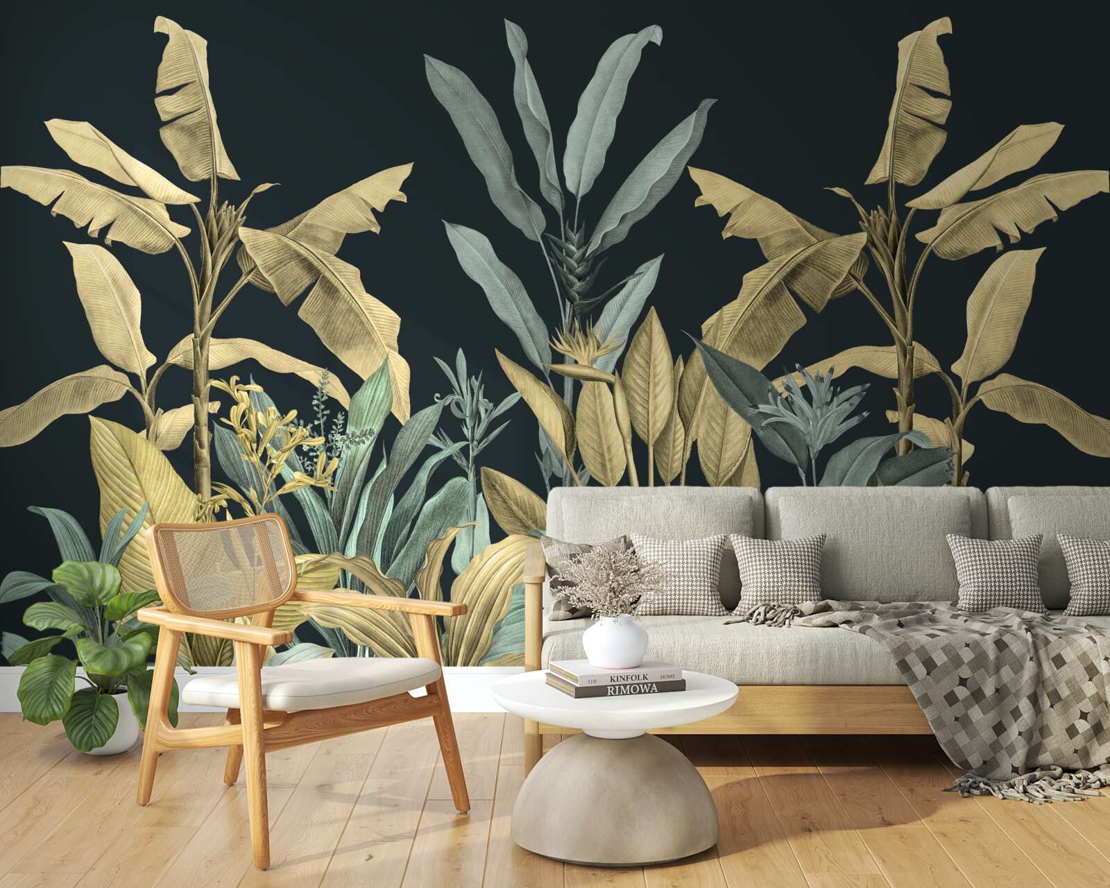 Фотошпалери насичені відтінки тропічних рослин