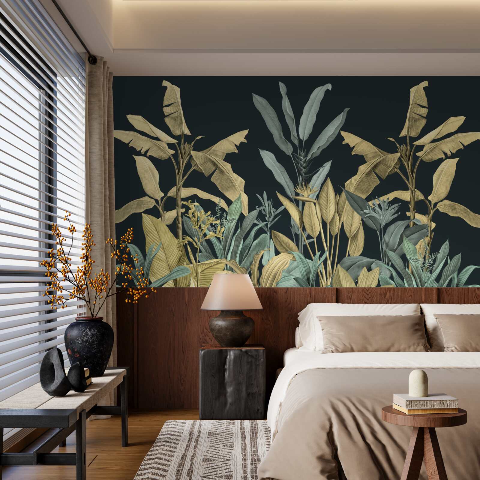 Фотошпалери насичені відтінки тропічних рослин