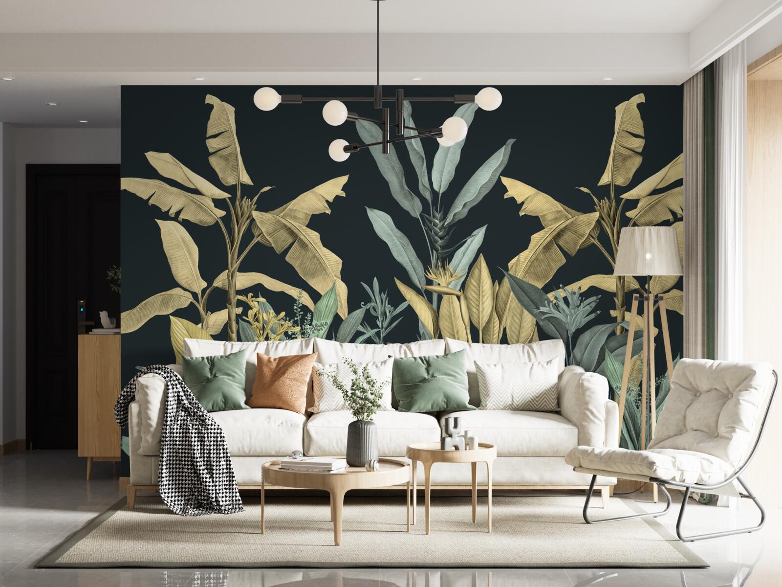 Фотошпалери насичені відтінки тропічних рослин