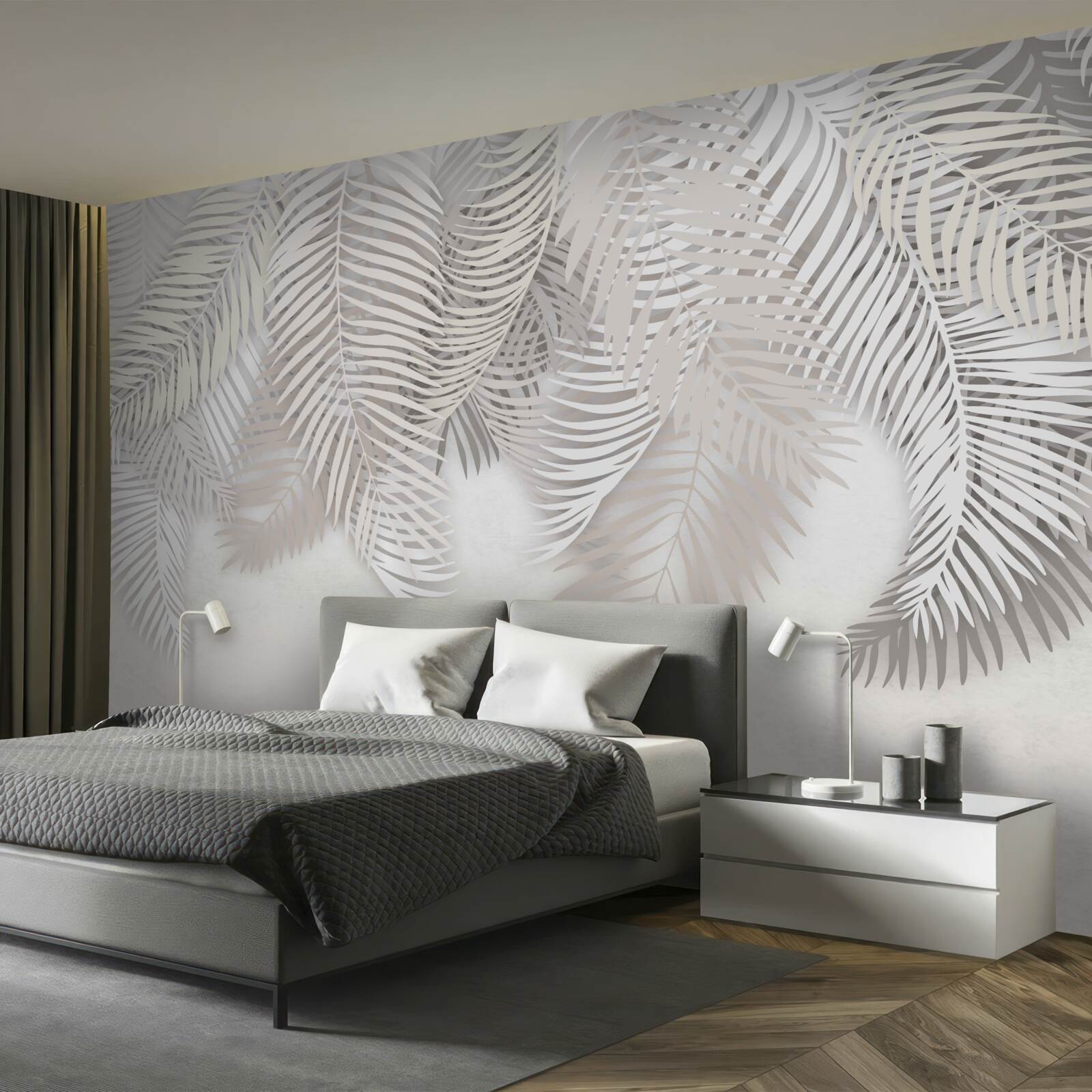 Фотошпалери пальмове листя висить