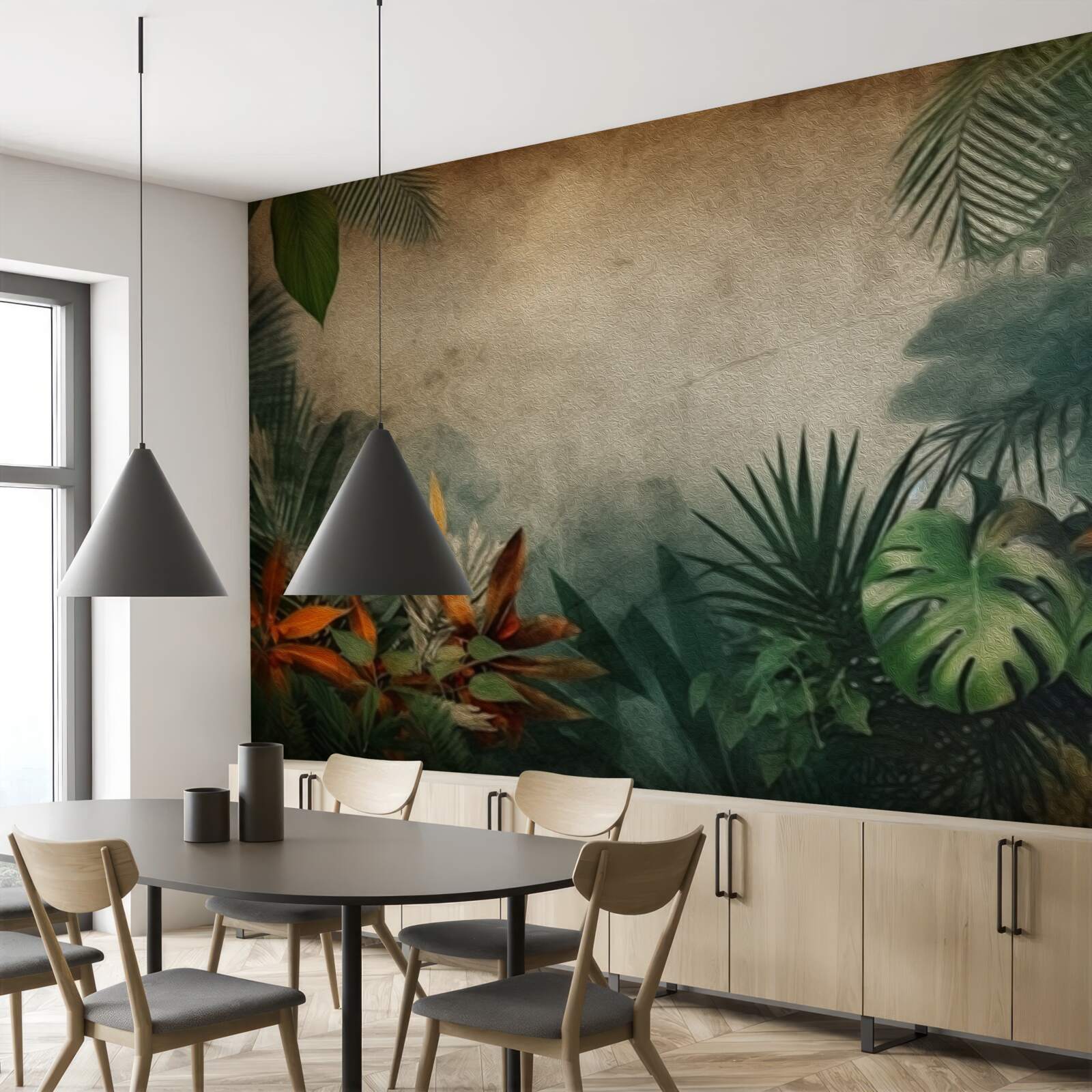 Фотошпалери дощ у тропічних джунглях