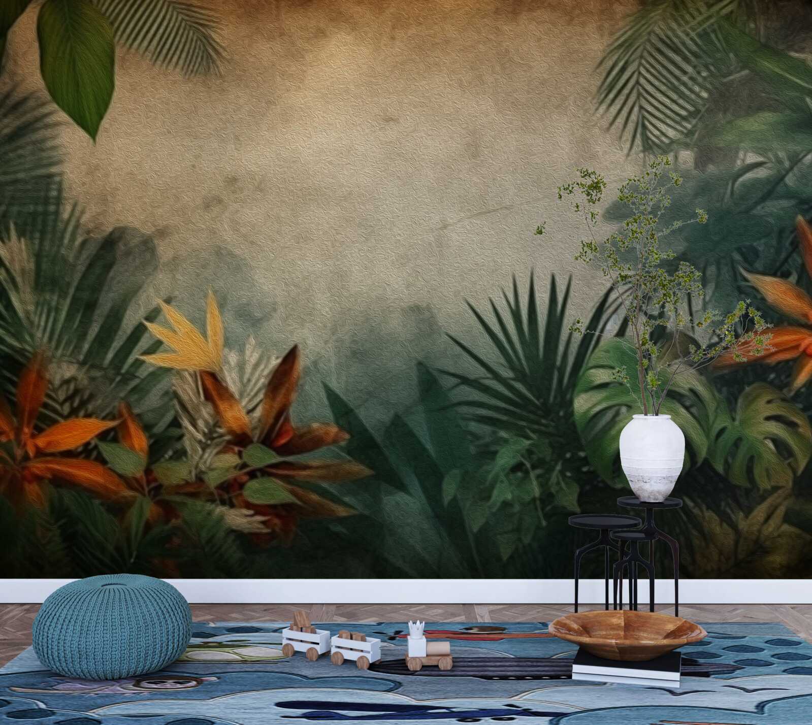 Фотошпалери дощ у тропічних джунглях