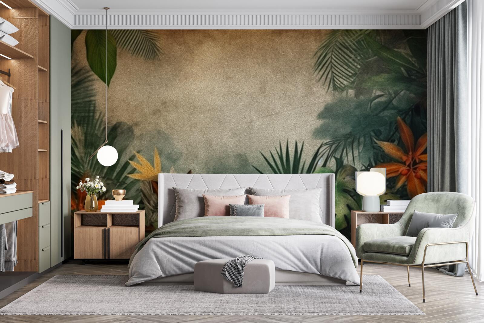 Фотошпалери дощ у тропічних джунглях