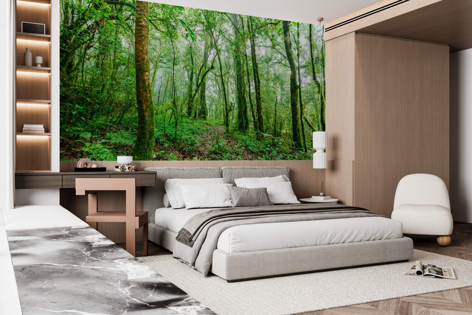 Фотошпалери освіжений після дощу ліс став смарагдовим