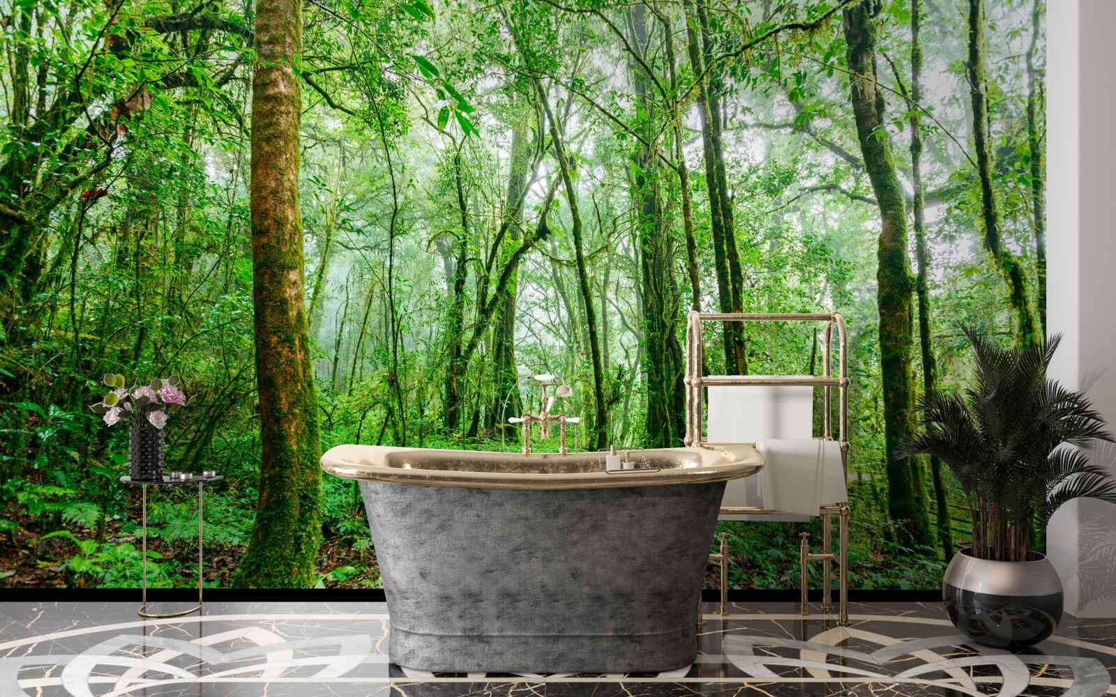 Фотошпалери освіжений після дощу ліс став смарагдовим