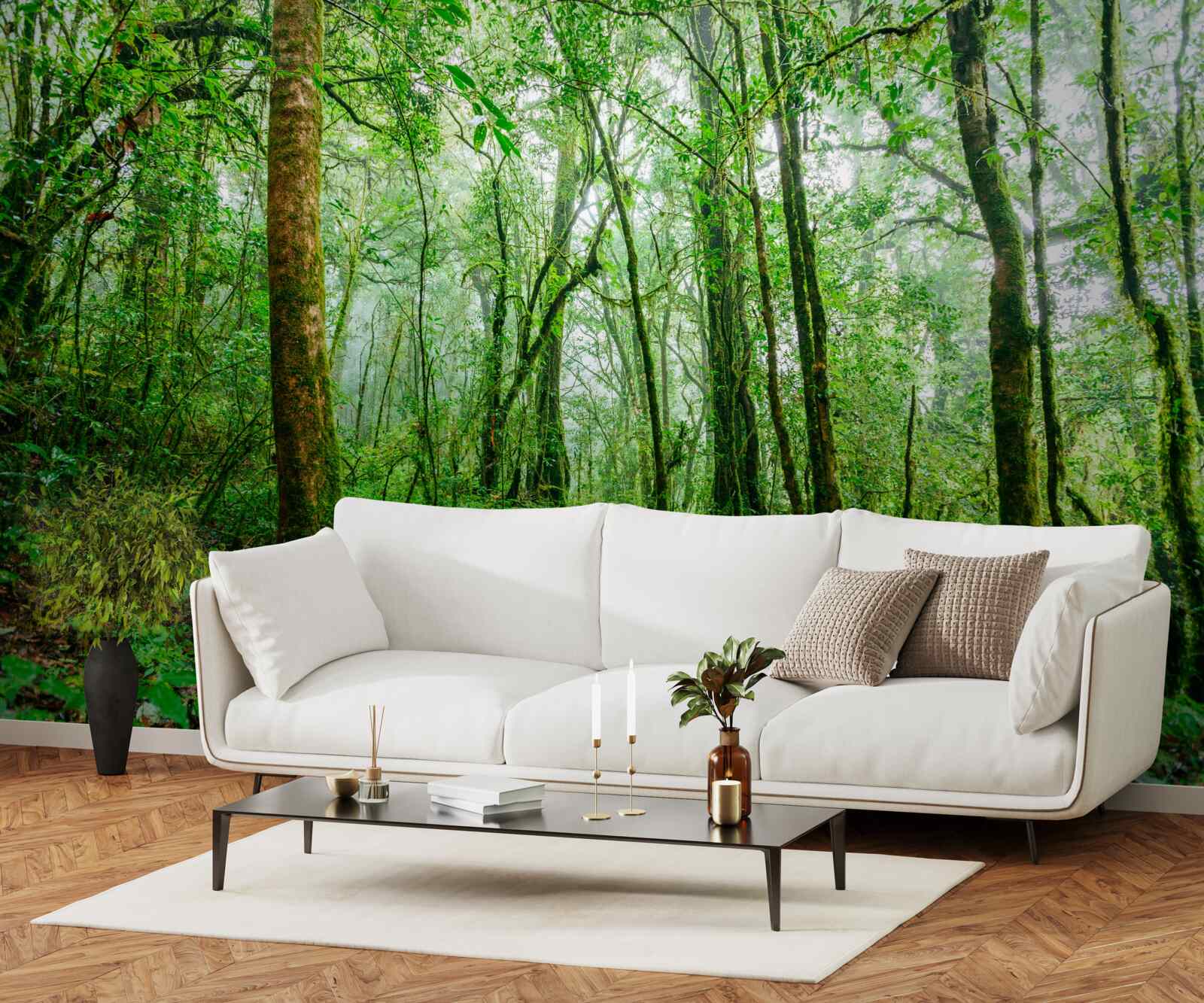 Фотошпалери освіжений після дощу ліс став смарагдовим