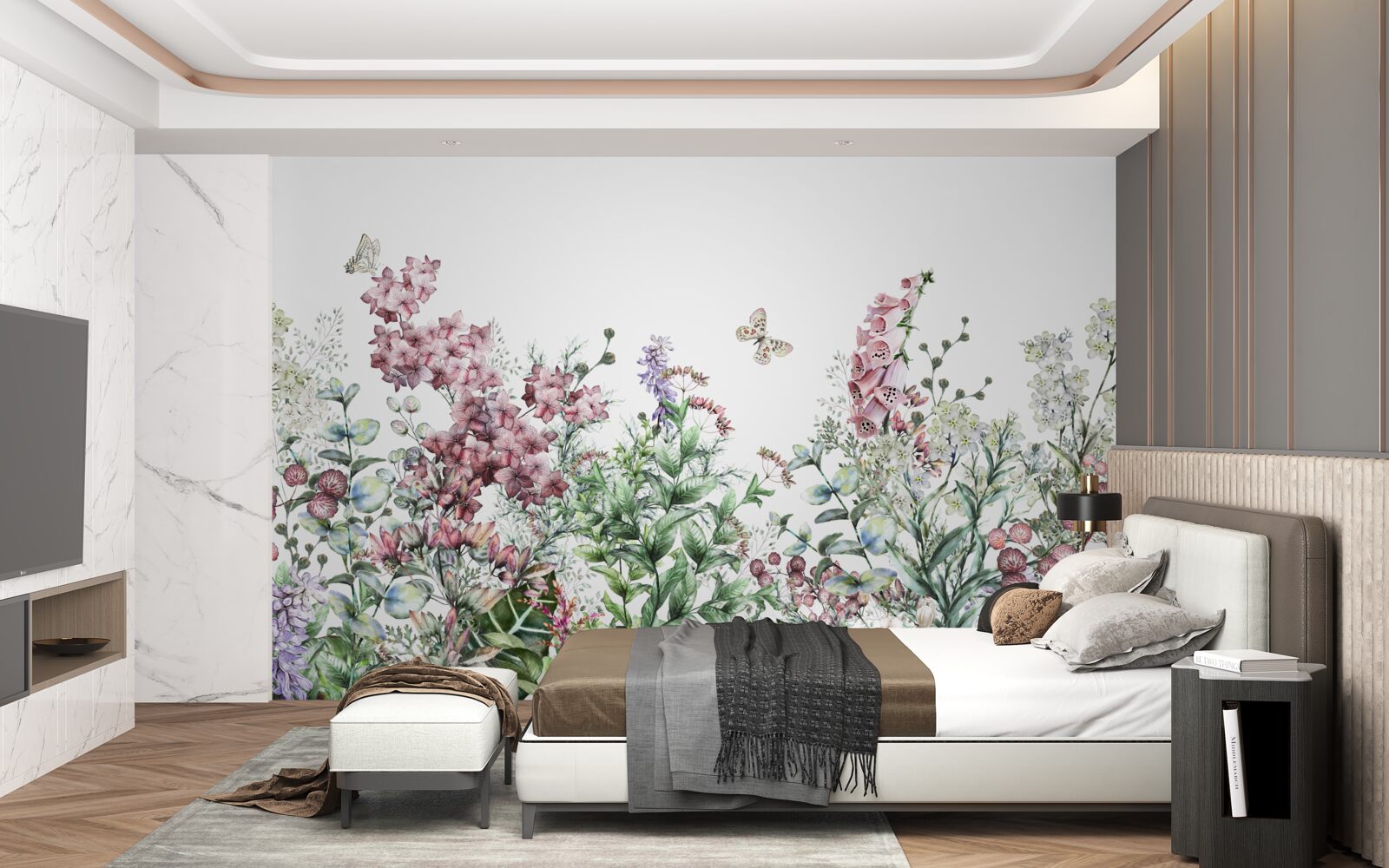 Фотошпалери лугове поле, що милує око своїми яскравими барвами