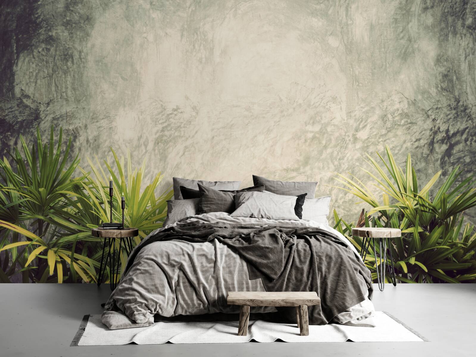 Фотошпалери туманна ковдра огортає зелені рослини в джунглях